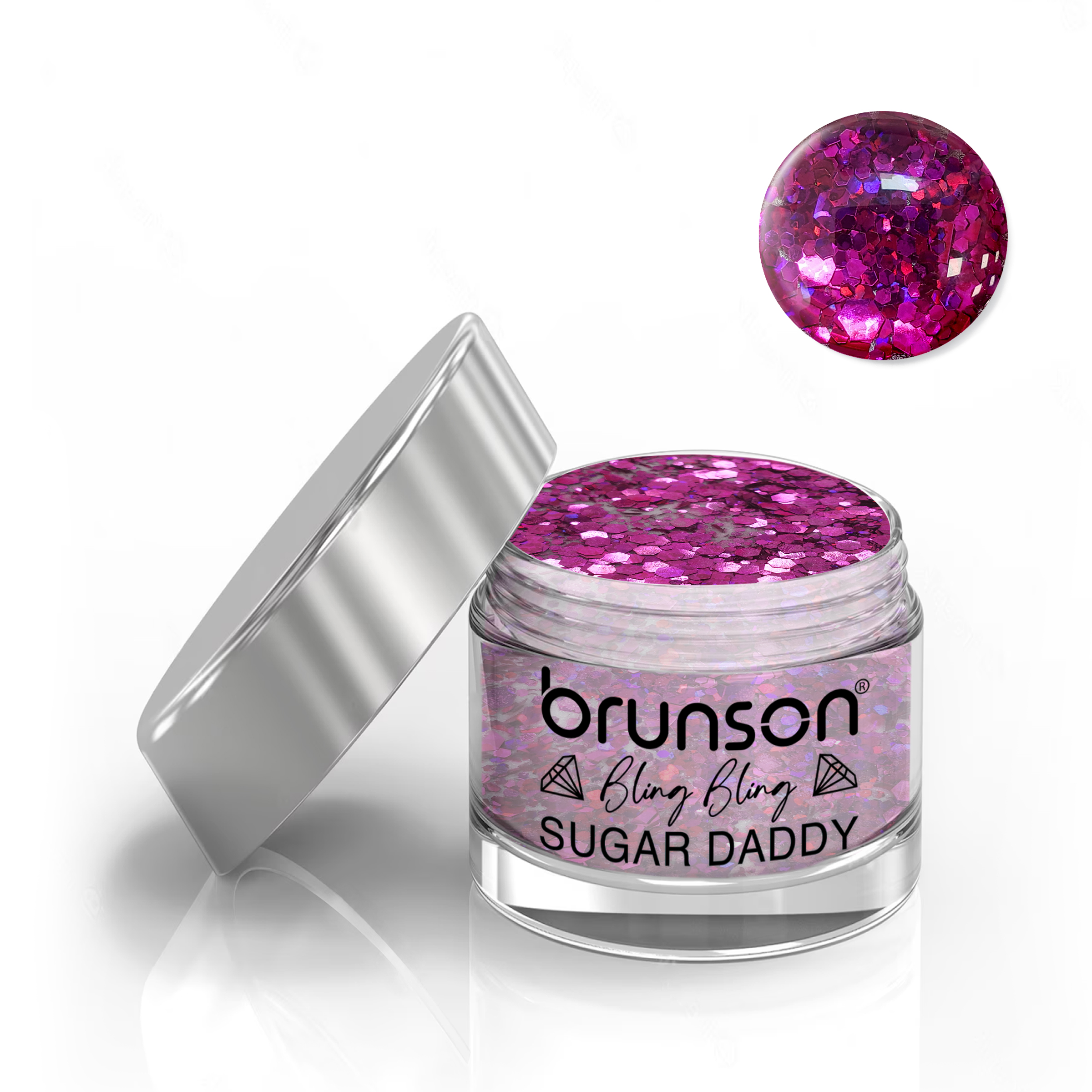 Brunson Bling Bling Sugar Daddy Acrylic Nail Glittered Powder 30ml BGA07