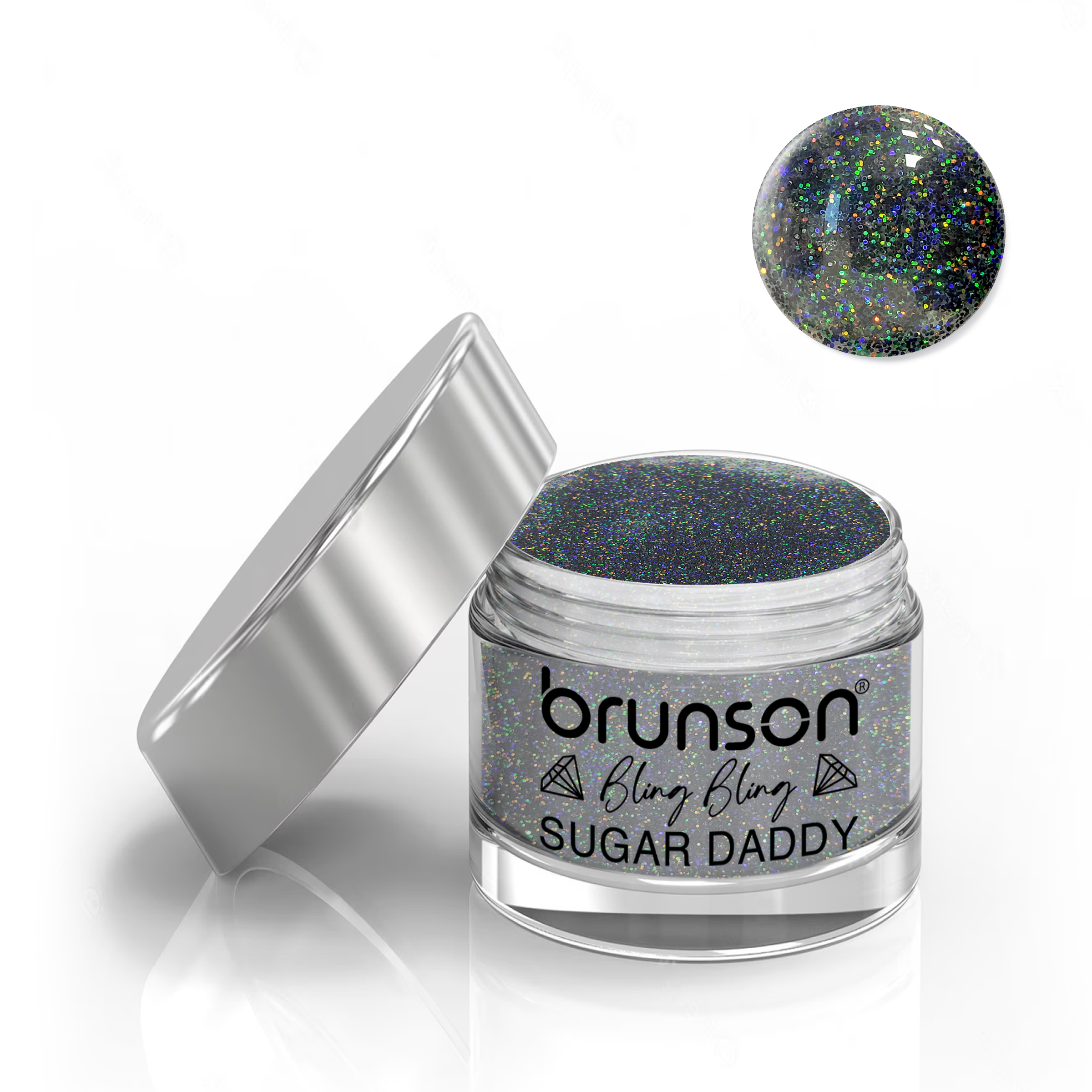 Brunson Bling Bling Sugar Daddy Acrylic Nail Glittered Powder 30ml BJEW004