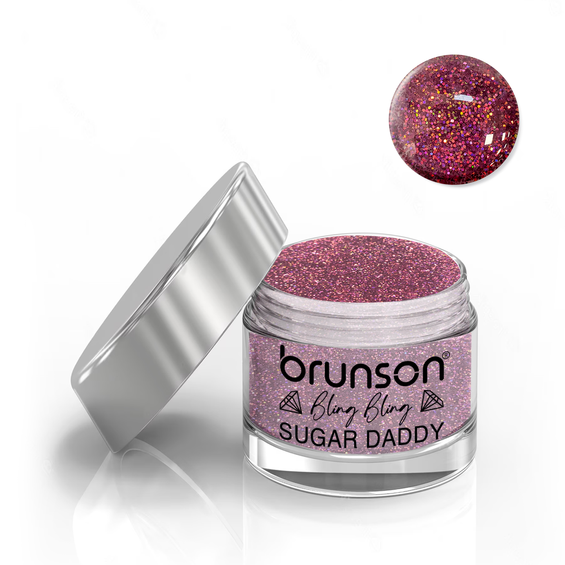 Brunson Bling Bling Sugar Daddy Acrylic Nail Glittered Powder 30ml BJEW009