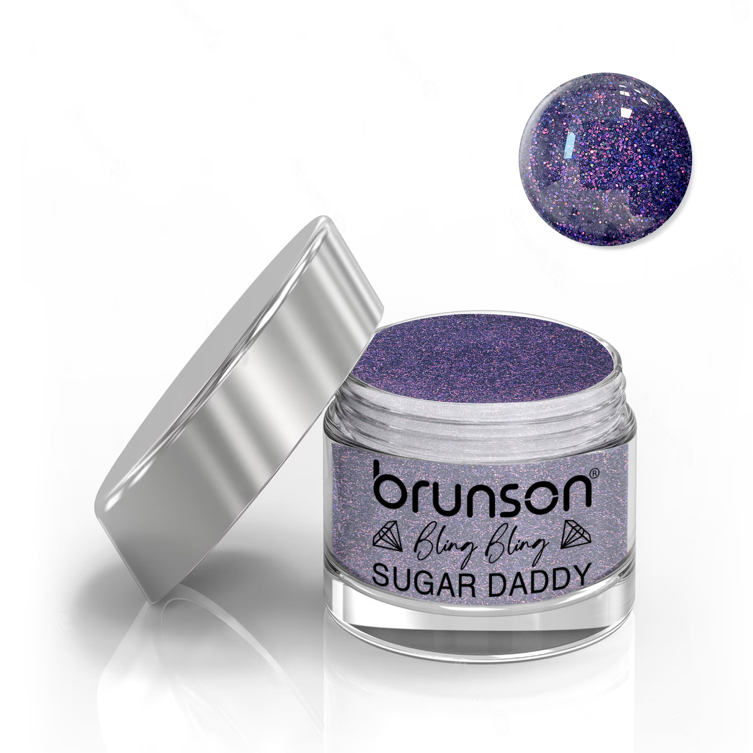 Brunson Bling Bling Sugar Daddy Acrylic Nail Glittered Powder 30ml BJEW010