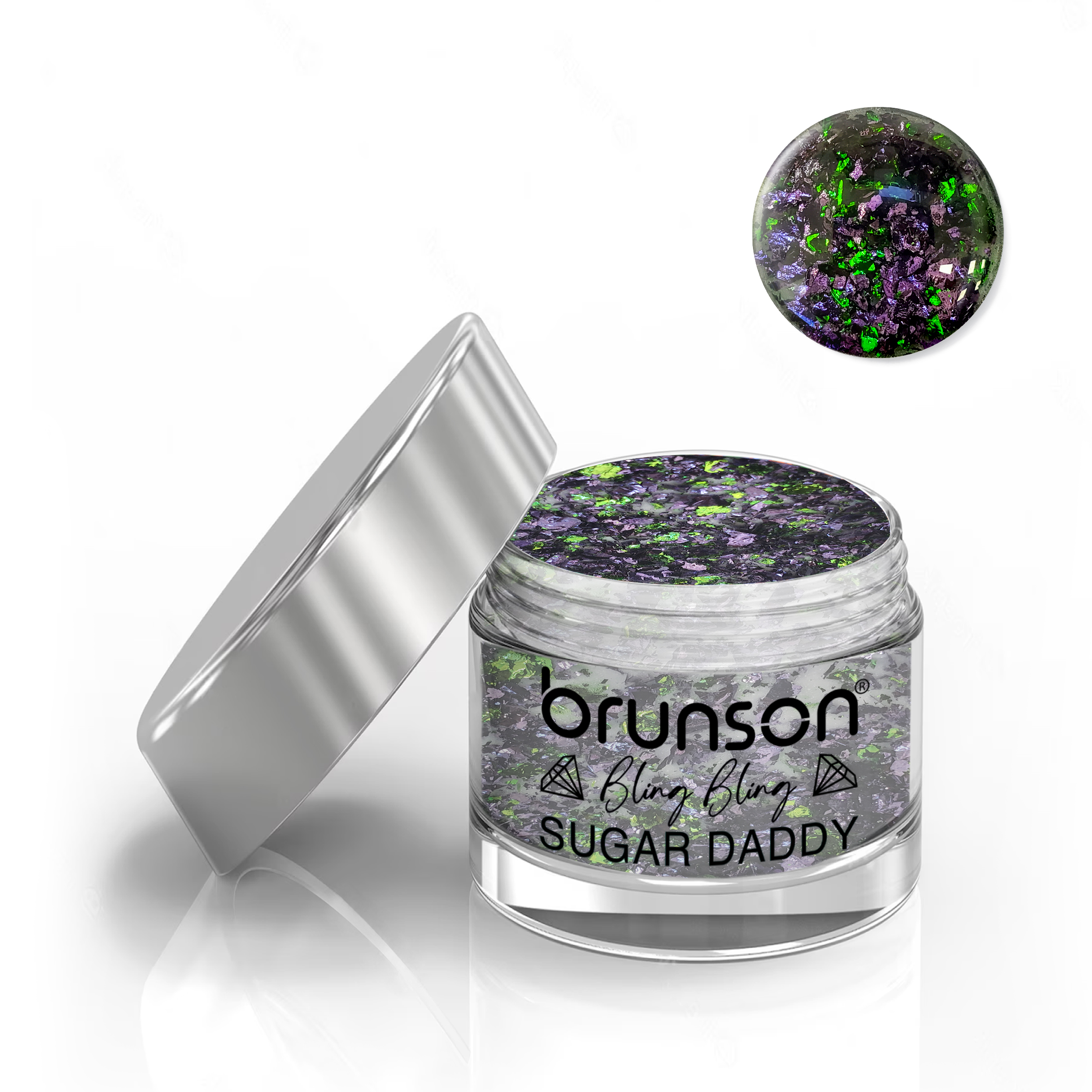 Brunson Bling Bling Sugar Daddy Acrylic Nail Glittered Powder 30ml BLE04
