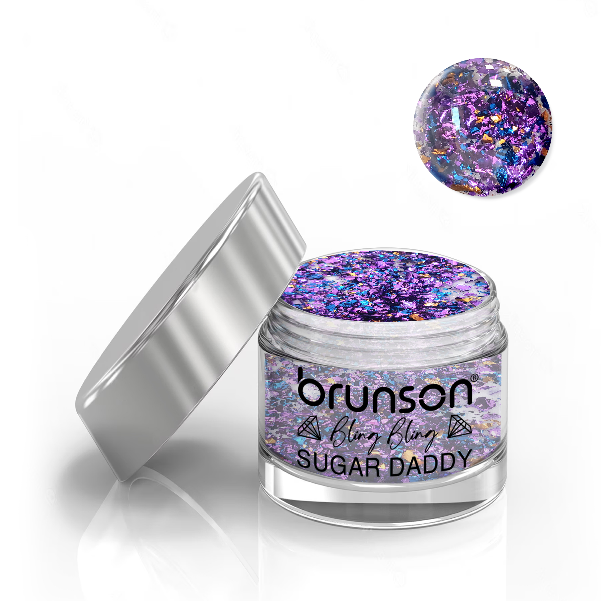Brunson Bling Bling Sugar Daddy Acrylic Nail Glittered Powder 30ml BLE06
