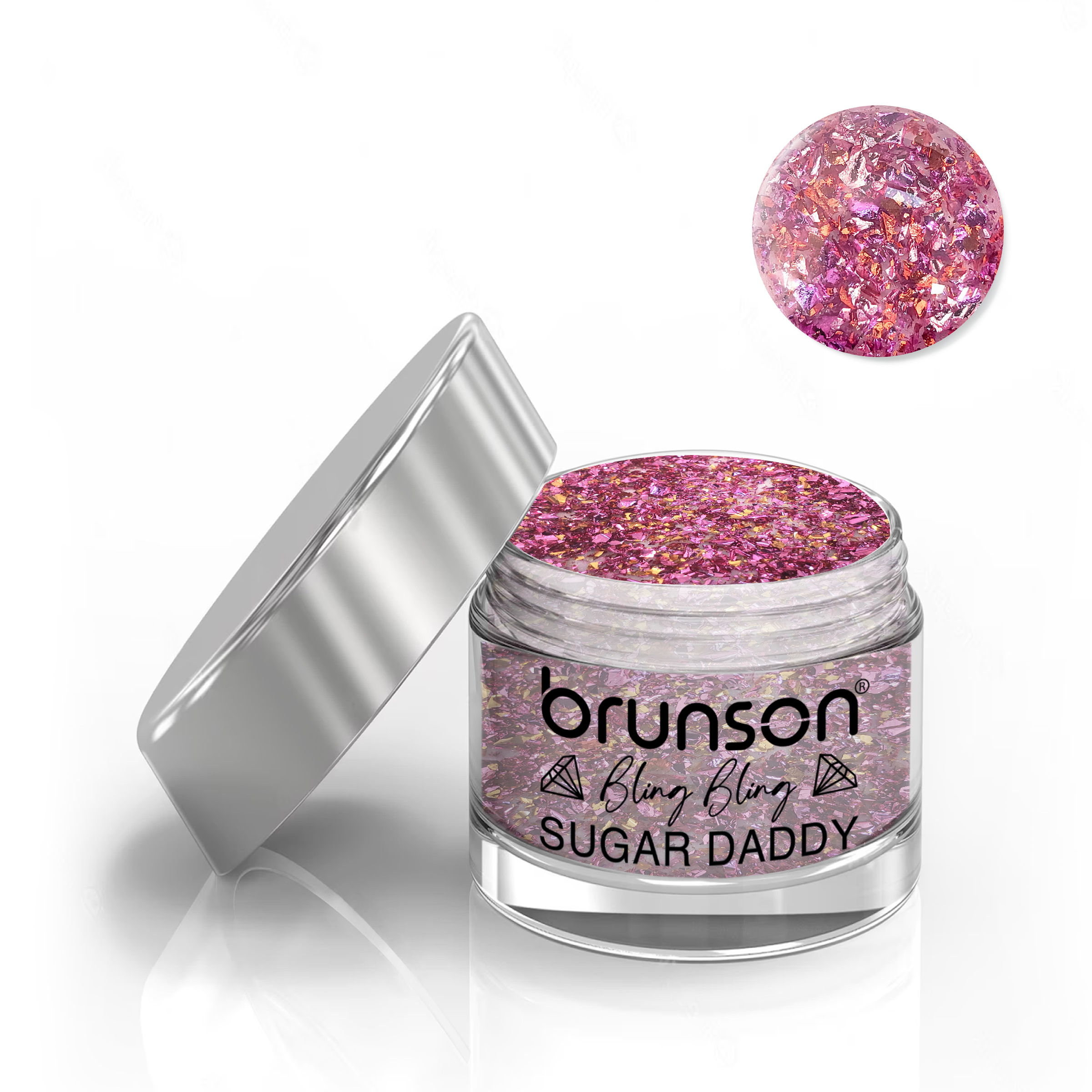 Brunson Bling Bling Sugar Daddy Acrylic Nail Glittered Powder 30ml BLE07