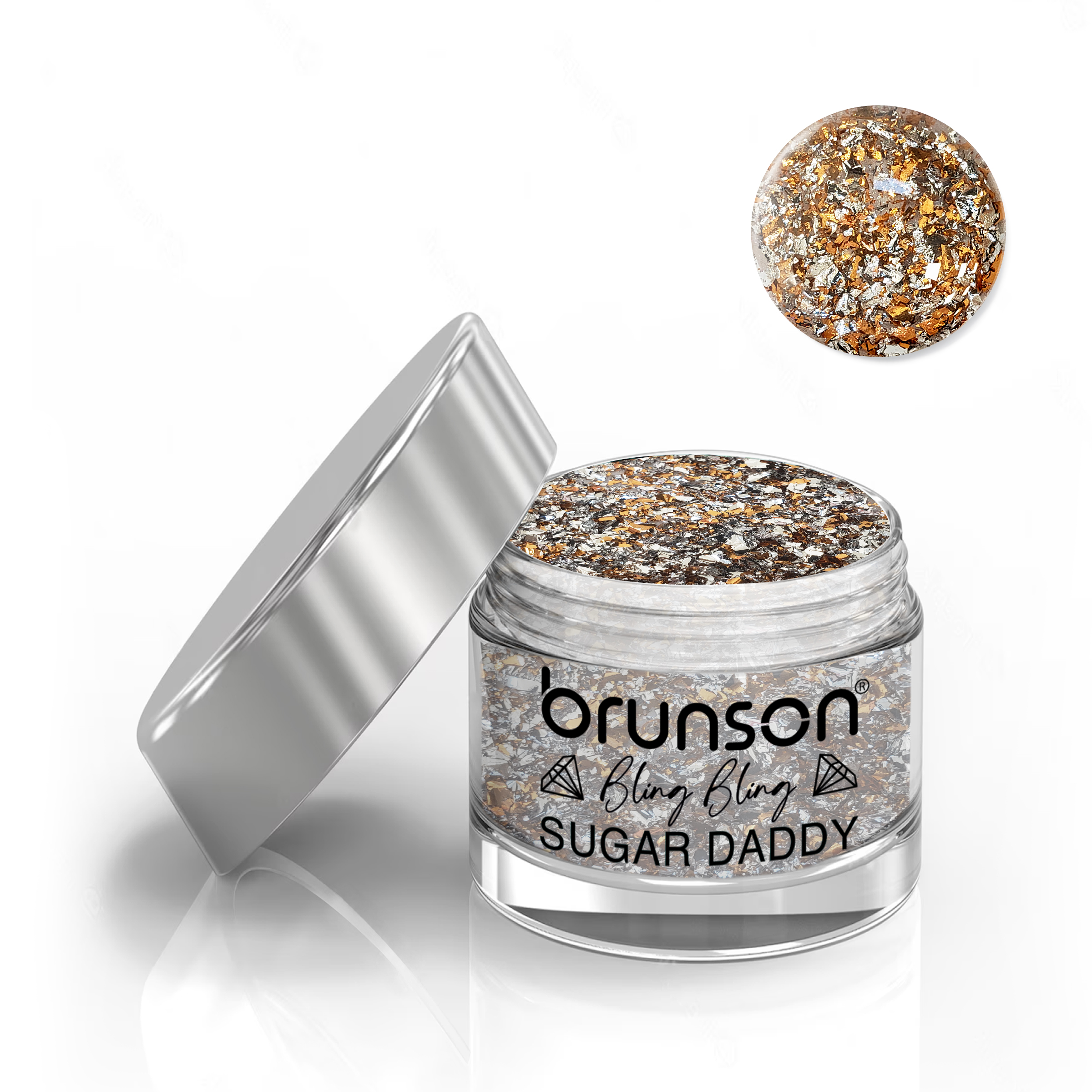 Brunson Bling Bling Sugar Daddy Acrylic Nail Glittered Powder 30ml BLE08