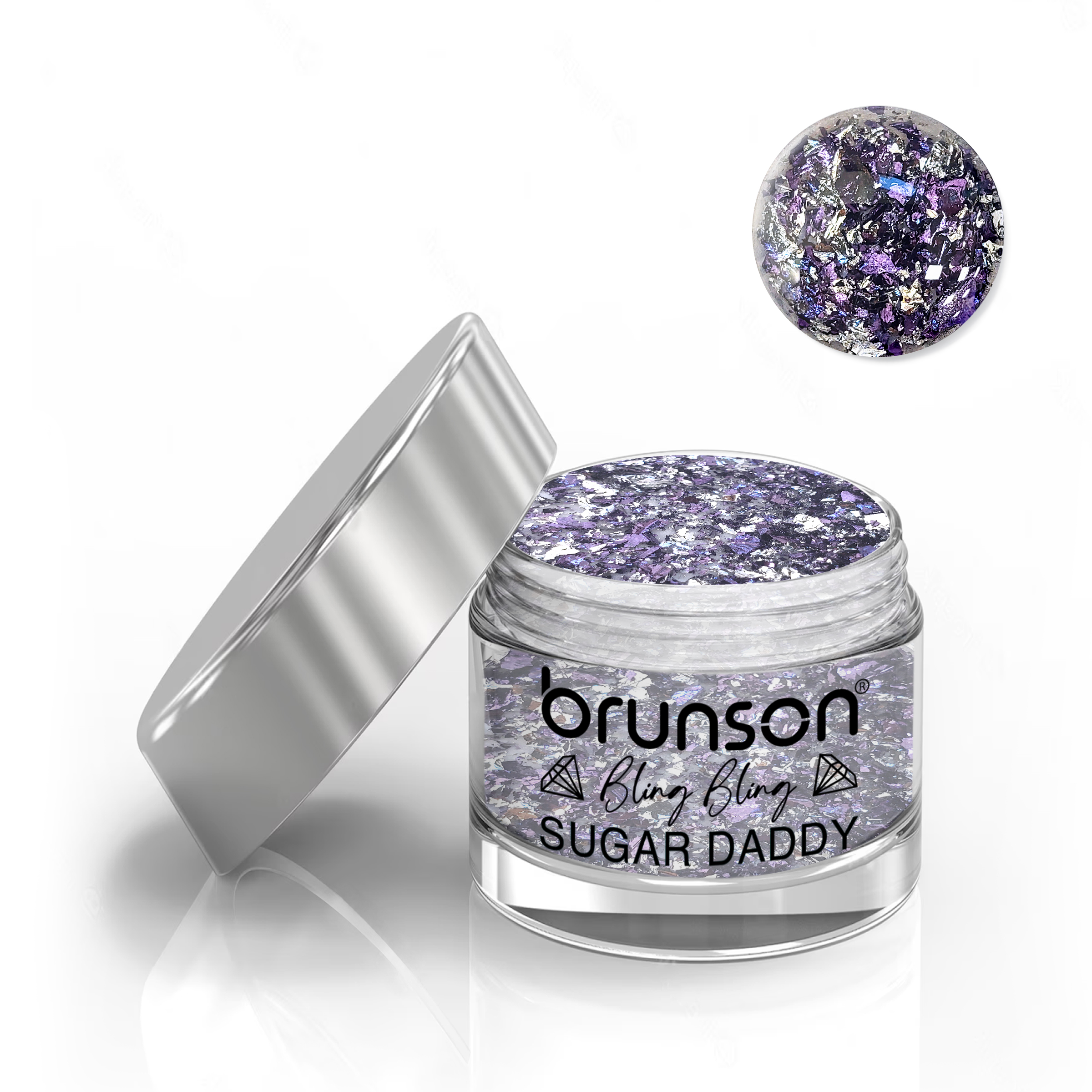 Brunson Bling Bling Sugar Daddy Acrylic Nail Glittered Powder 30ml BLE10