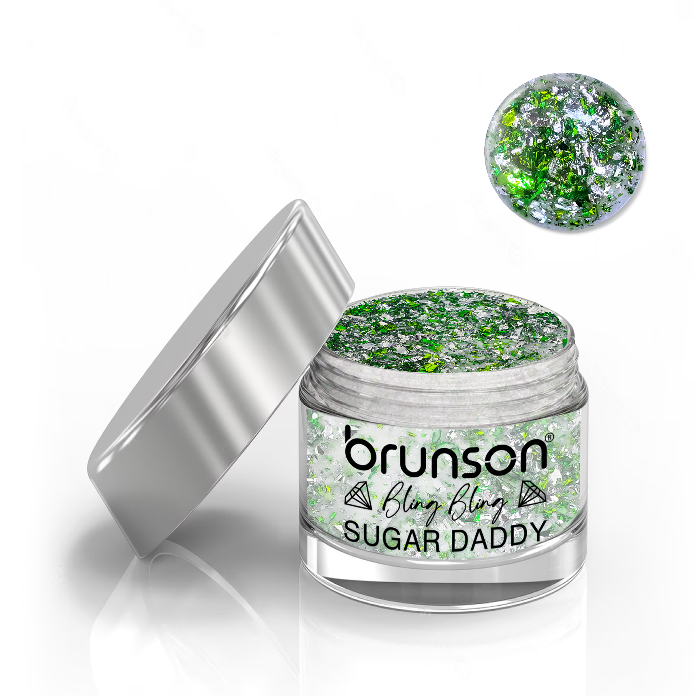 Brunson Bling Bling Sugar Daddy Acrylic Nail Glittered Powder 30ml BLE12