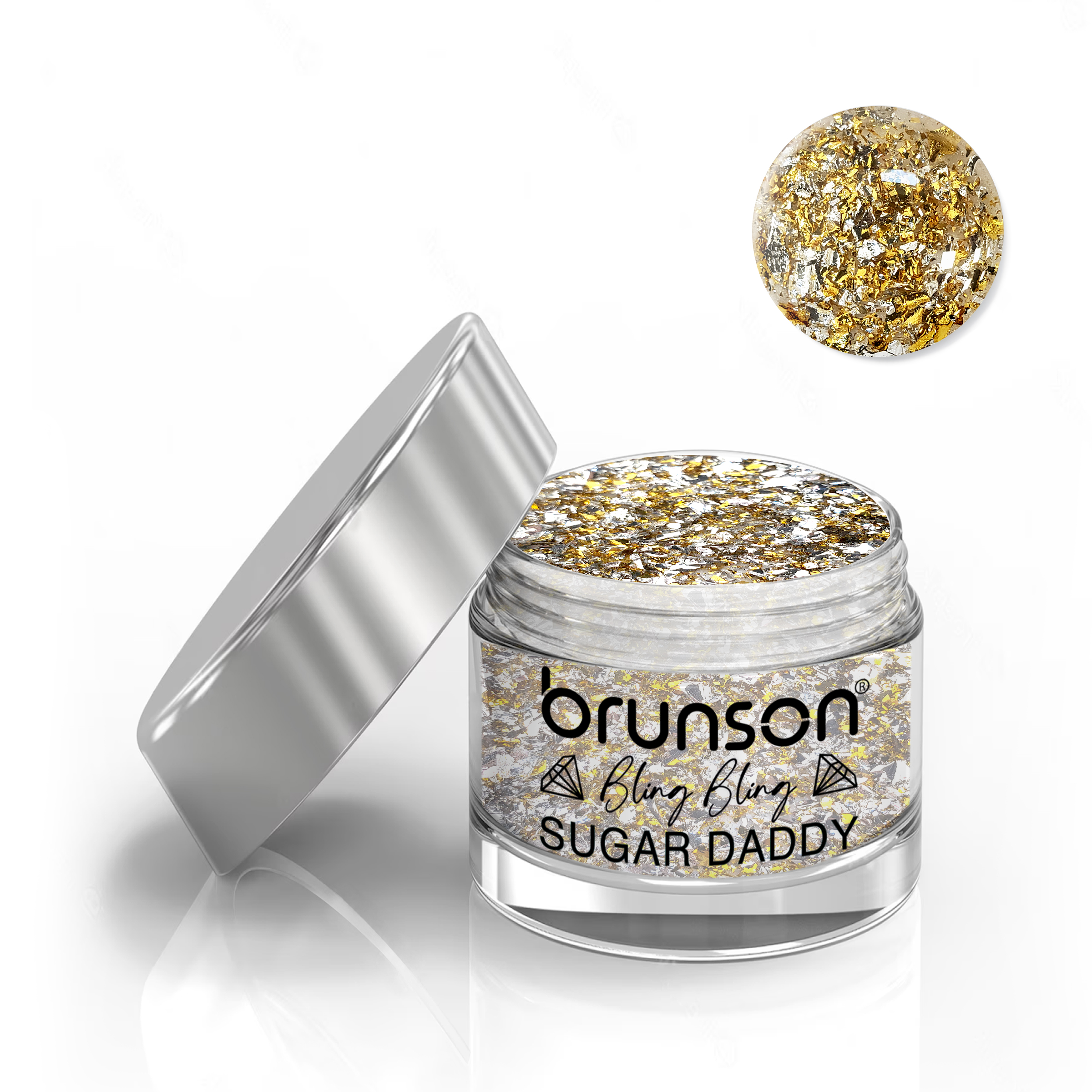 Brunson Bling Bling Sugar Daddy Acrylic Nail Glittered Powder 30ml BLE13