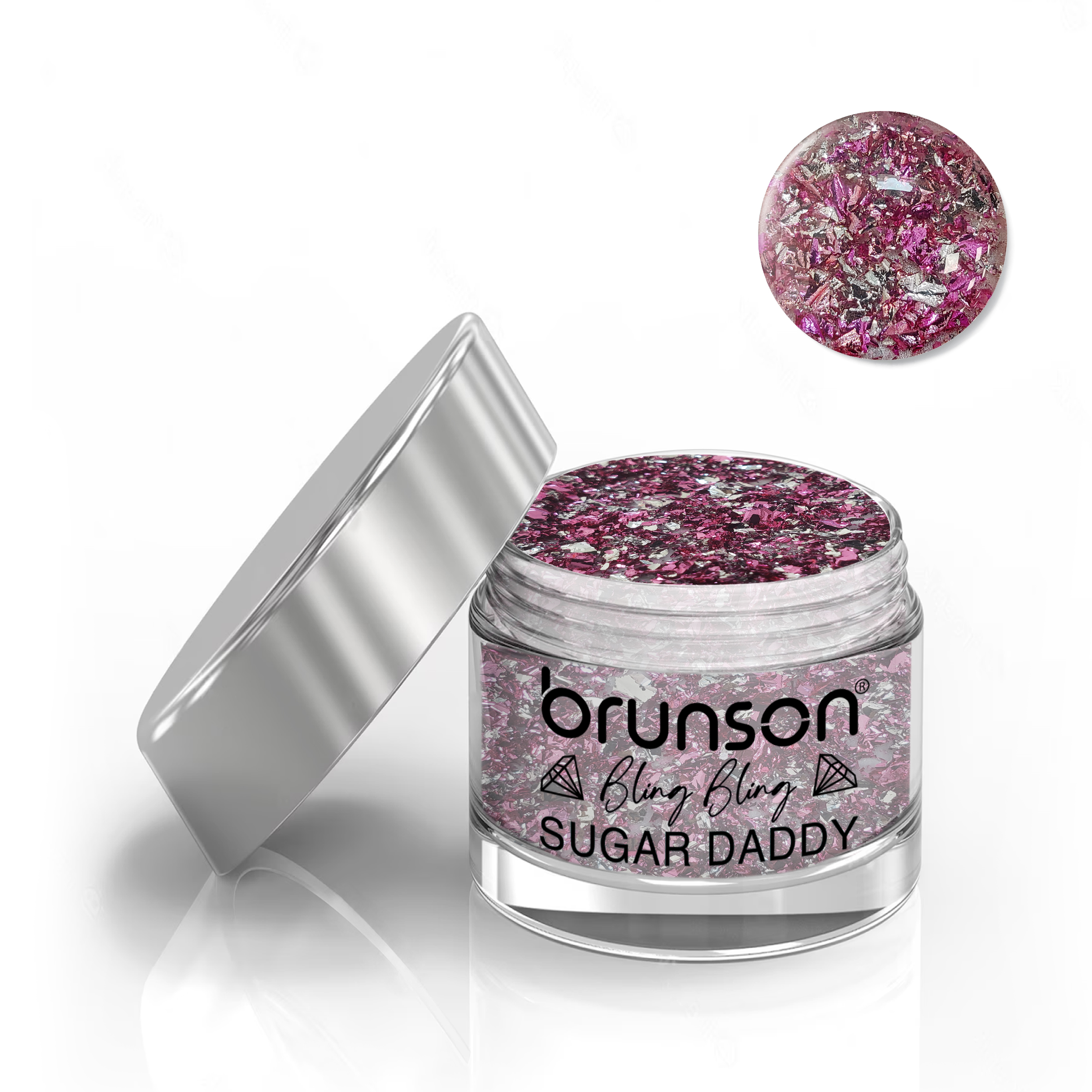 Brunson Bling Bling Sugar Daddy Acrylic Nail Glittered Powder 30ml BLE14
