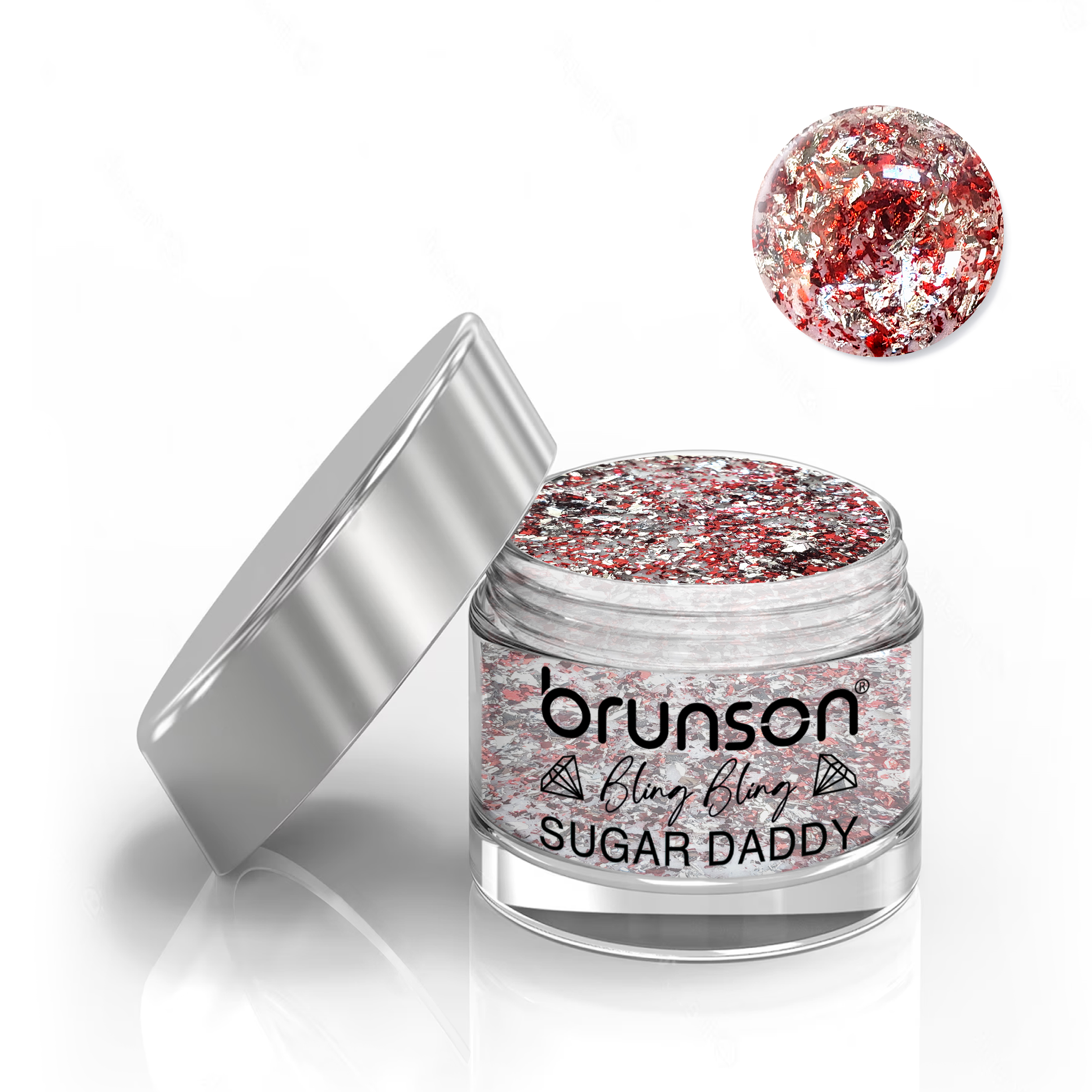 Brunson Bling Bling Sugar Daddy Acrylic Nail Glittered Powder 30ml BLE16