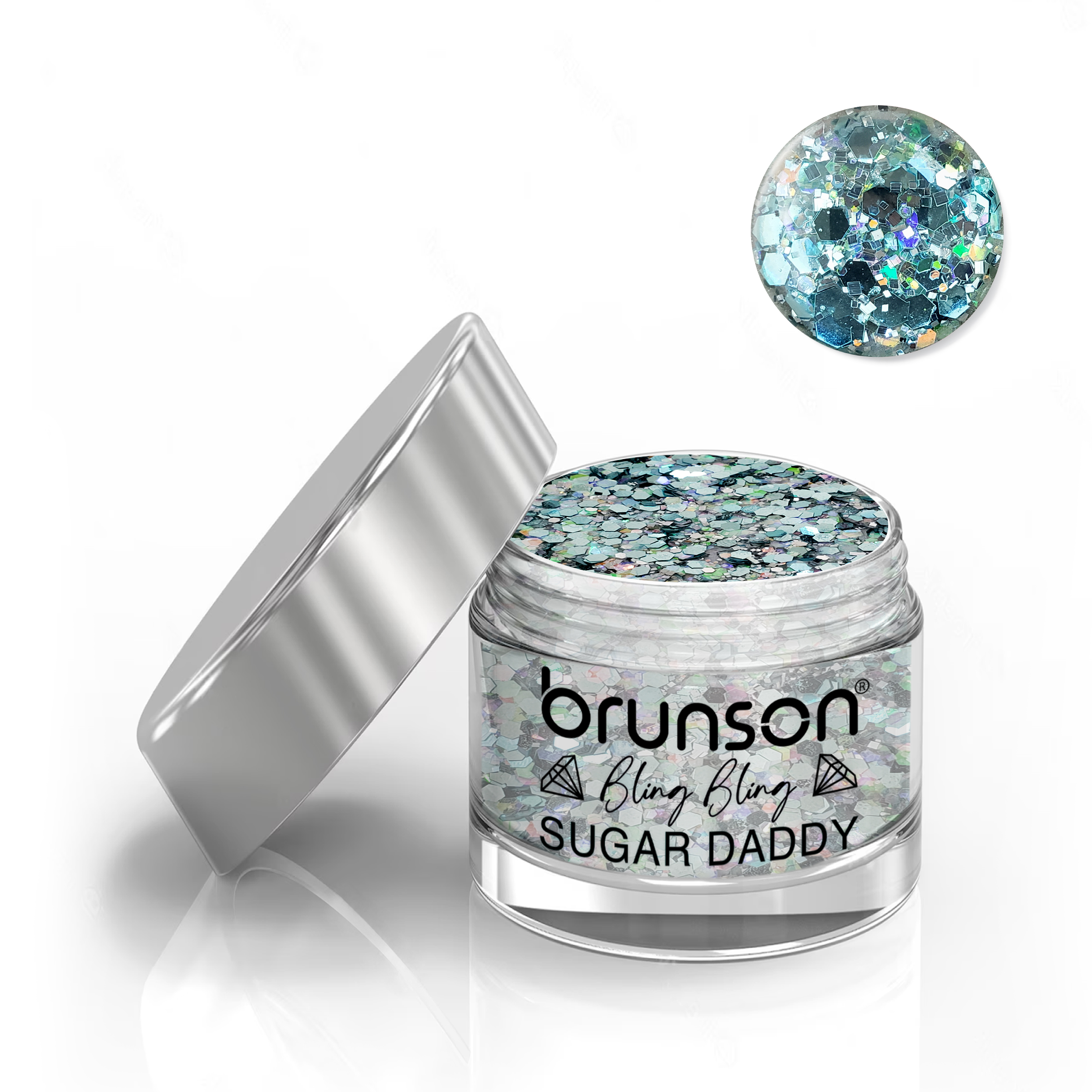 Brunson Bling Bling Sugar Daddy Acrylic Nail Glittered Powder 30ml BOH003