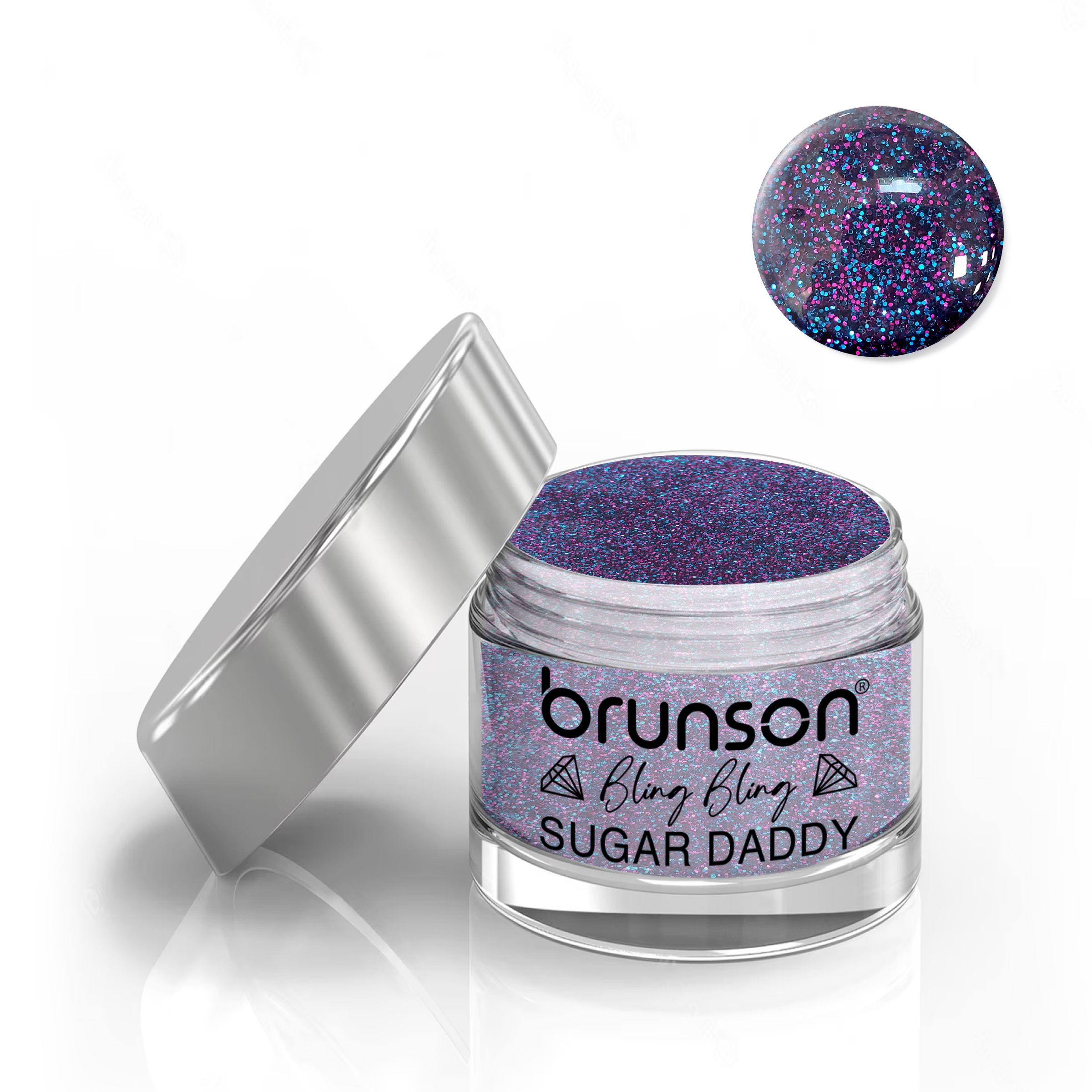 Brunson Bling Bling Sugar Daddy Acrylic Nail Glittered Powder 30ml BRT05