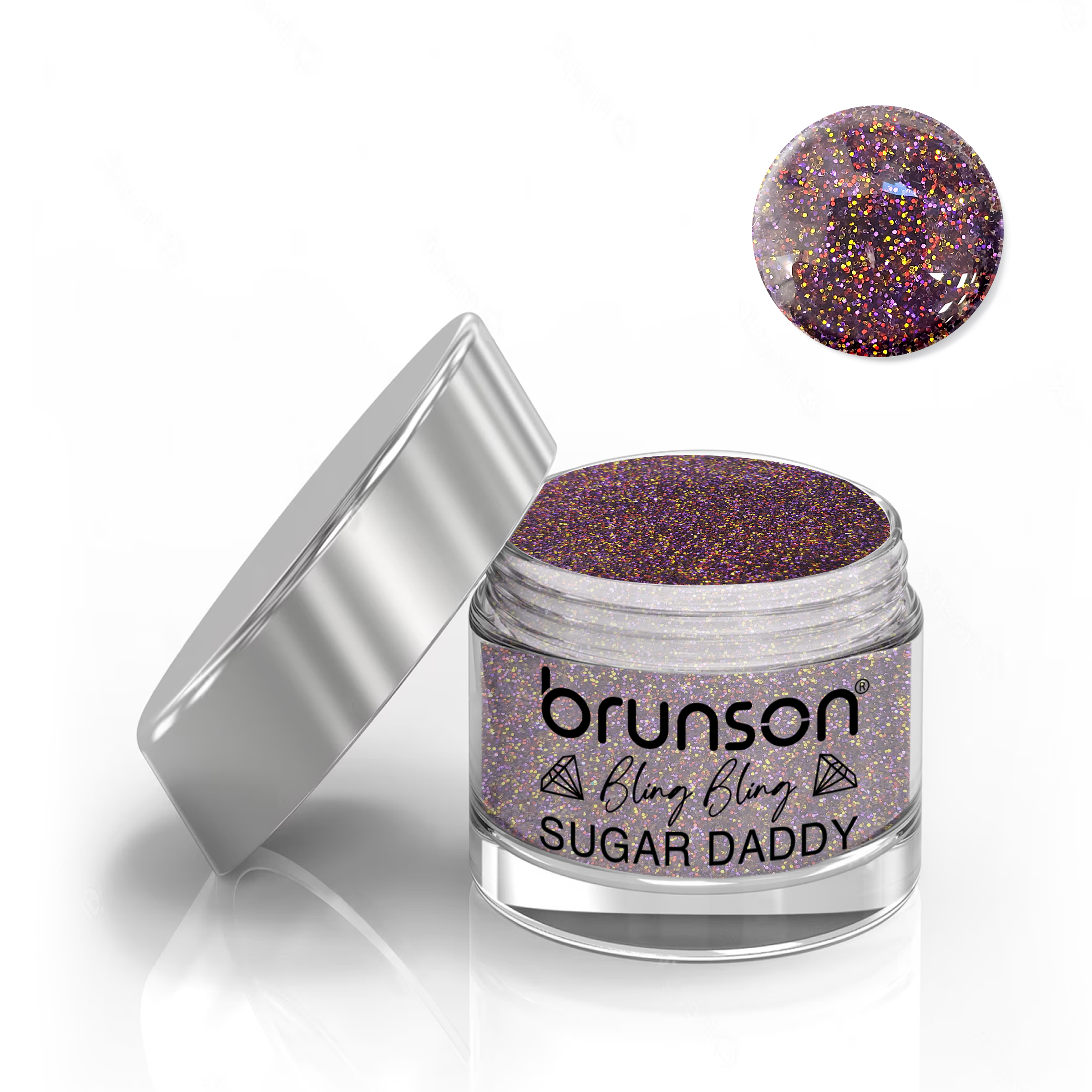 Brunson Bling Bling Sugar Daddy Acrylic Nail Glittered Powder 30ml BRT06