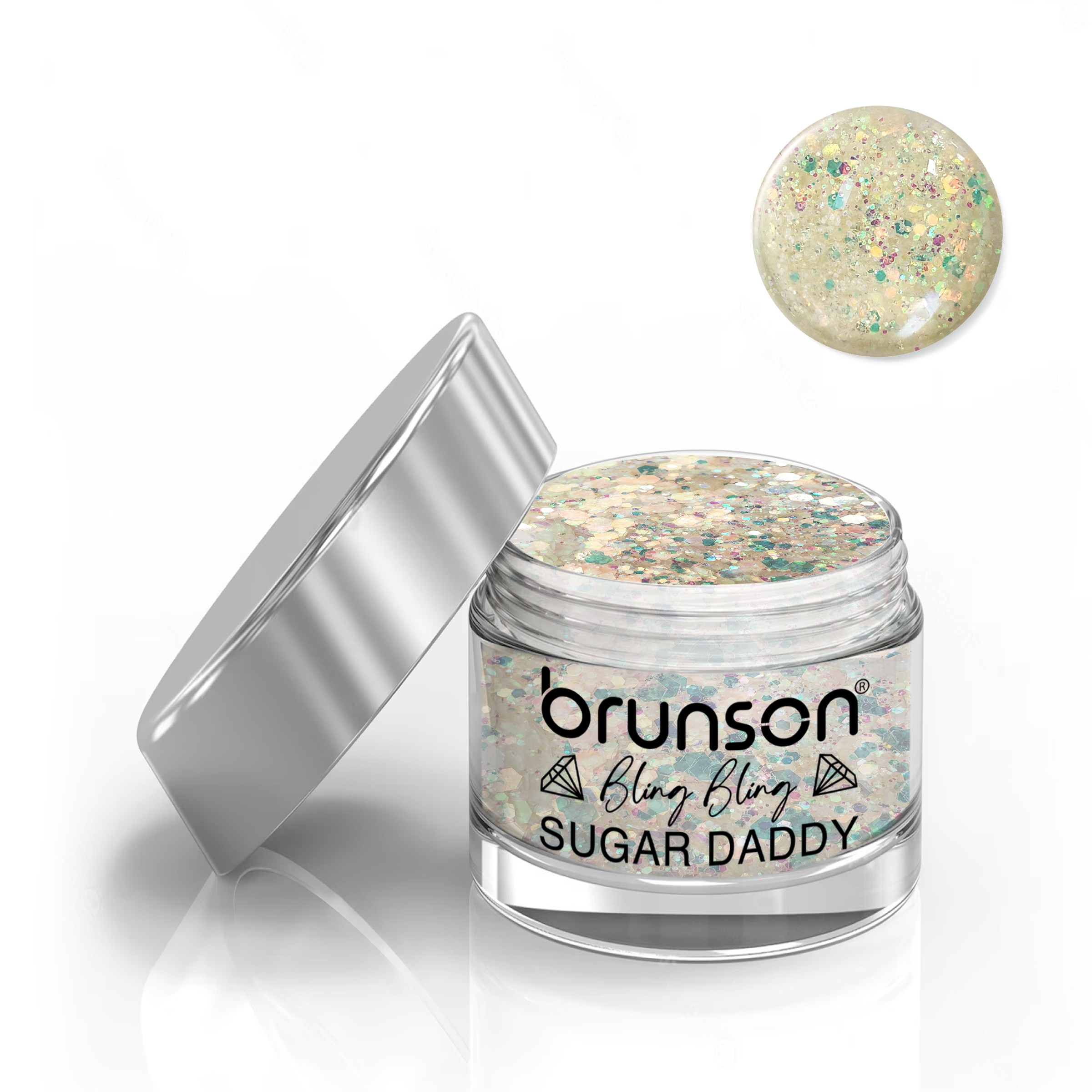 Brunson Bling Bling Sugar Daddy Acrylic Nail Glittered Powder 30ml BSU001