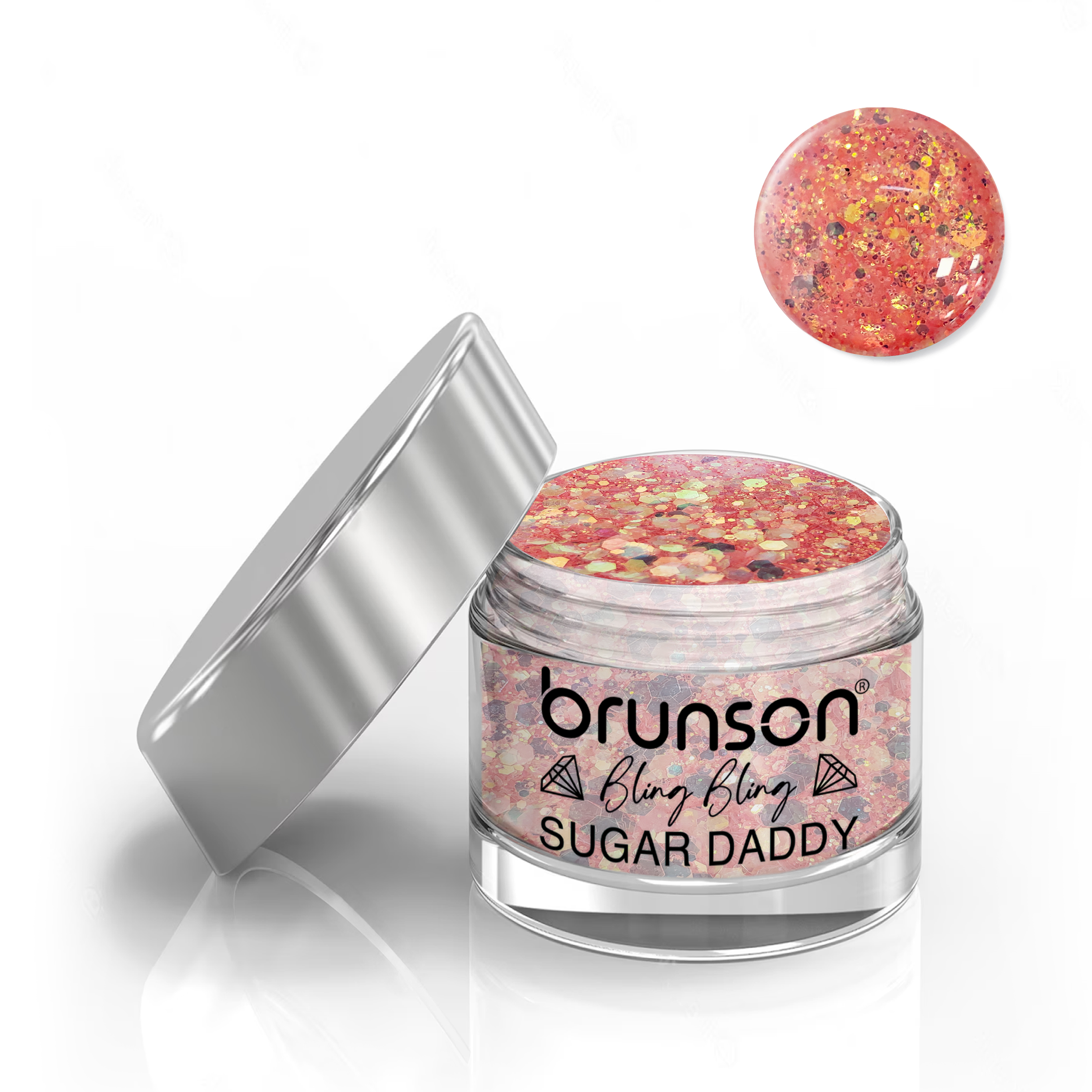 Brunson Bling Bling Sugar Daddy Acrylic Nail Glittered Powder 30ml BSU012