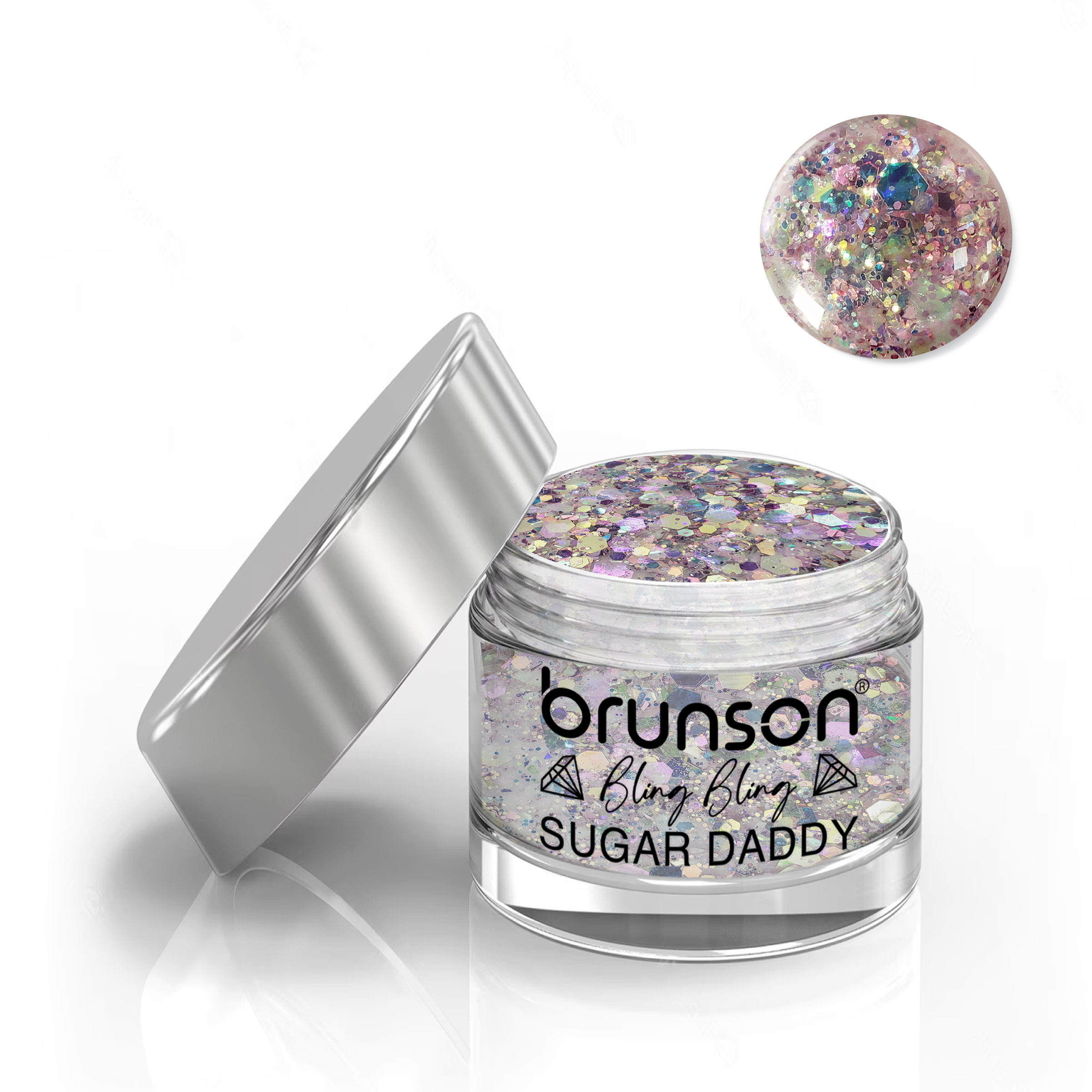 Brunson Bling Bling Sugar Daddy Acrylic Nail Glittered Powder 30ml BXC006