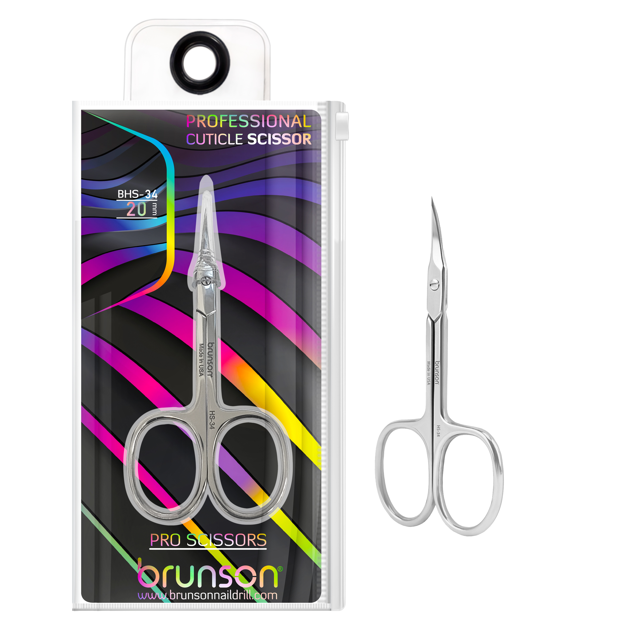 Brunson Professional Cuticle Scissors 34-20mm BHS-34