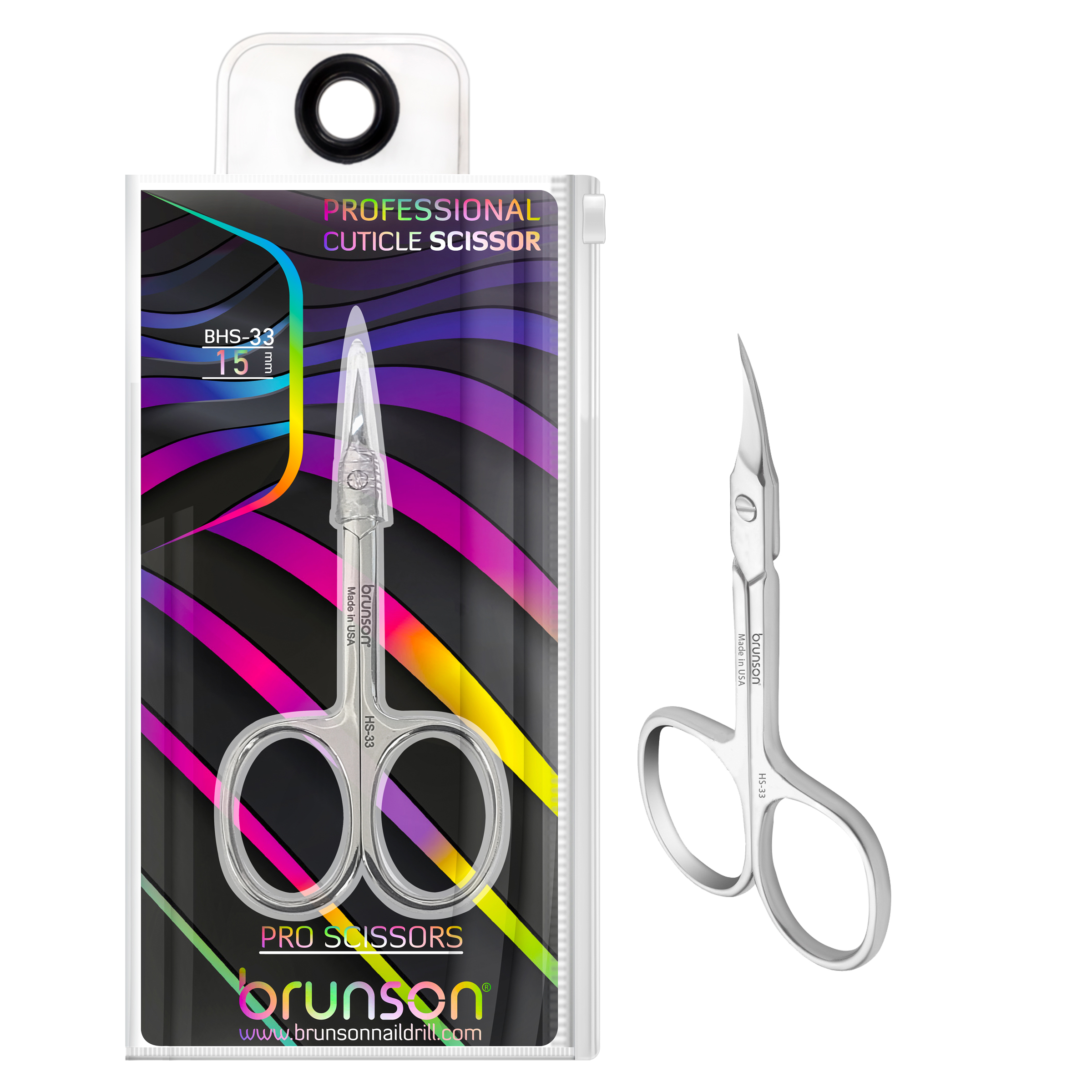 Brunson Professional Cuticle Scissors 33-15mm BHS-33