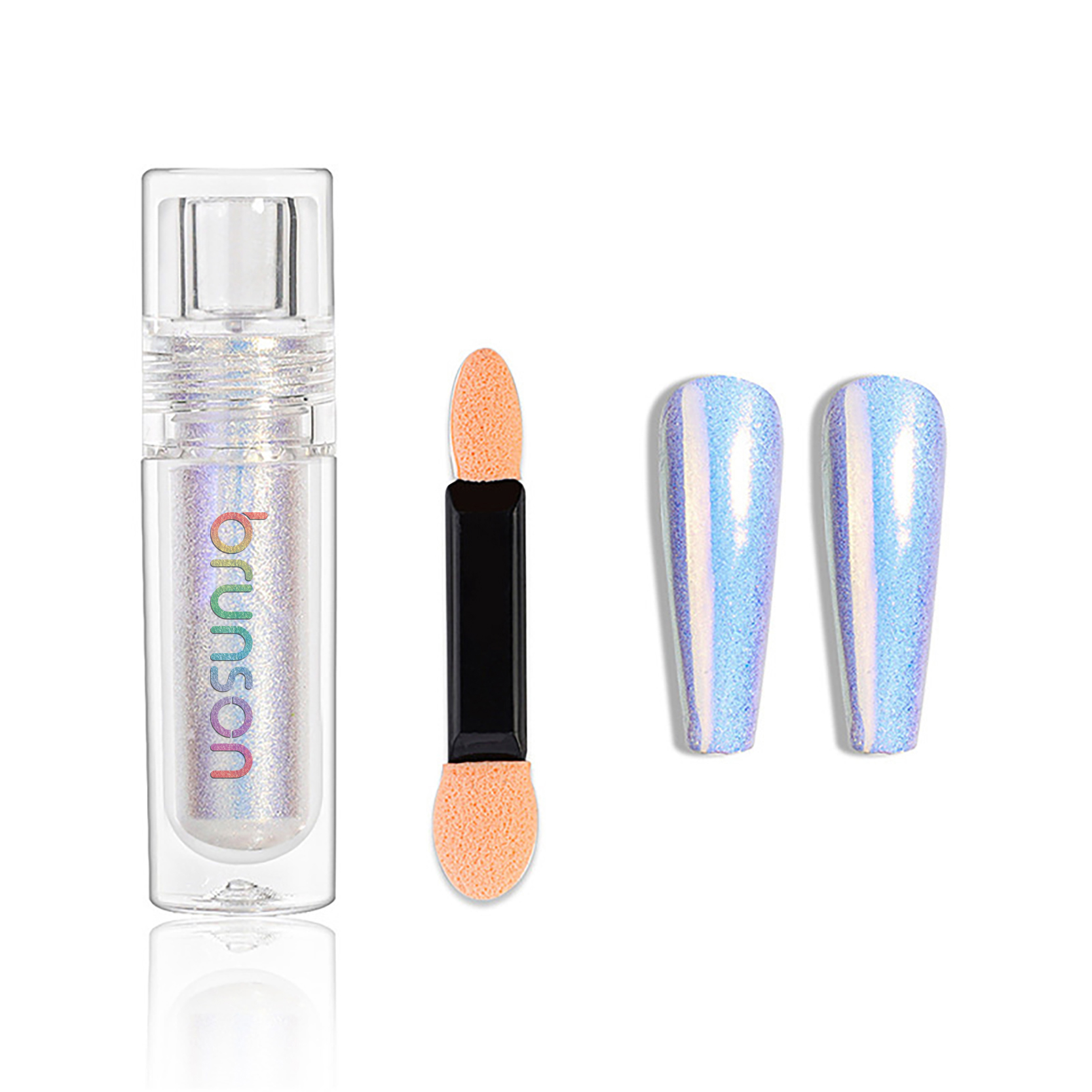 Tube Liquid Type Mirror Chrome Powder With Brush Inside For Professional Nail Art Decor Manicure Nail Glitter Pigment BSC001