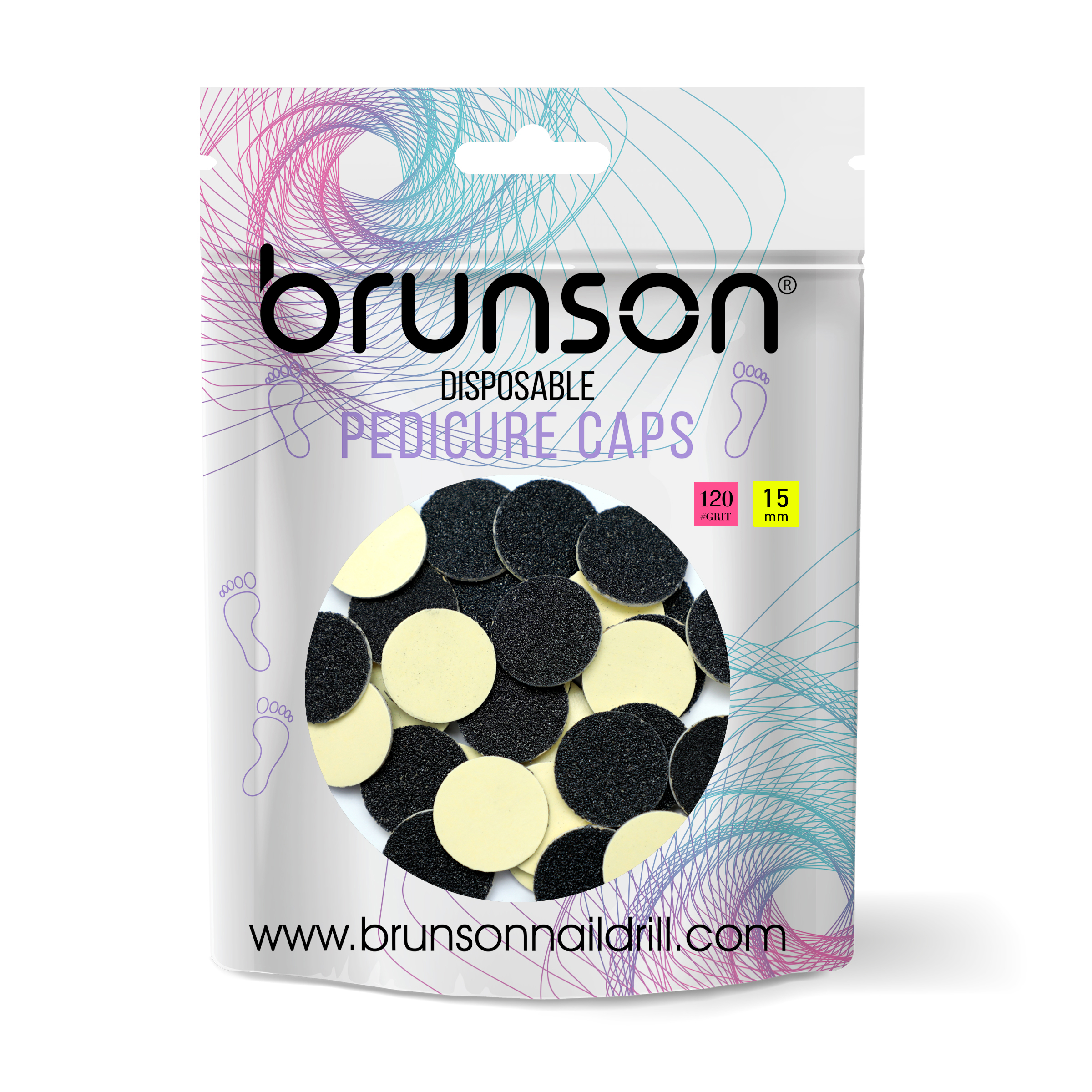 Replacement files for the pedicure disc Cushion Sandpaper Disk 50 Pcs 15mm BPRPCS