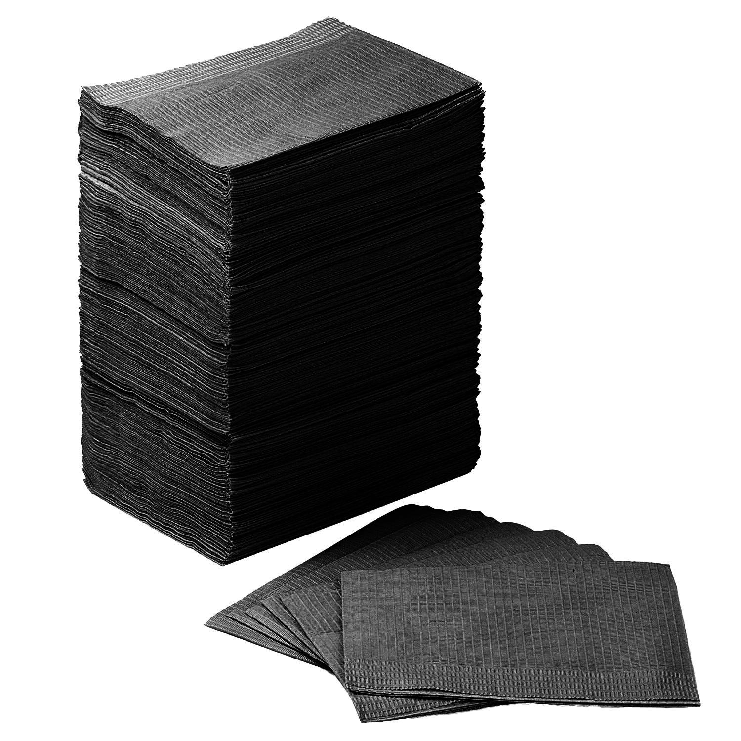 Disposable Bibs 13" x 18" 3 Ply Waterproof Bibs Tattoo Piercing Prevent Leak Through Bib Napkin for Beauty Salon Cleaning 125 pcs/bag