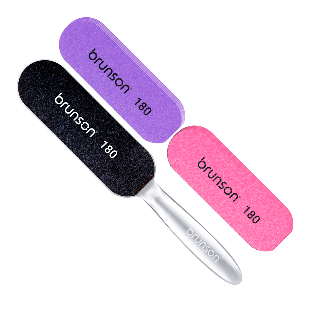 Brunson Professional Double Sided Pedicure Foot Filer 1pc and refill Pad 10pcs BMFF01