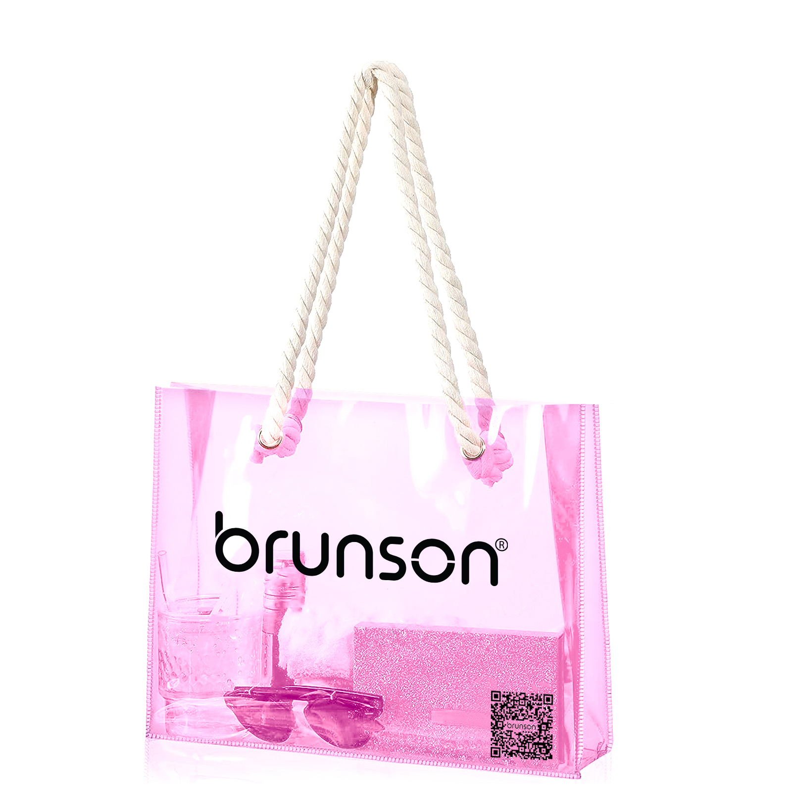 Brunson Transparent beach bags - Colorful Plastic Beach Bag - Travel Tote Bags for Women BBGP