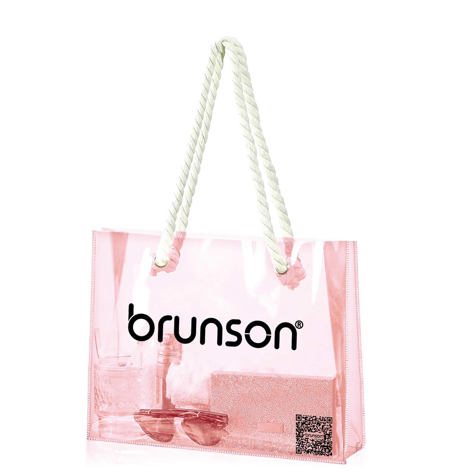 Brunson Transparent beach bags - Colorful Plastic Beach Bag - Travel Tote Bags for Women BBGO