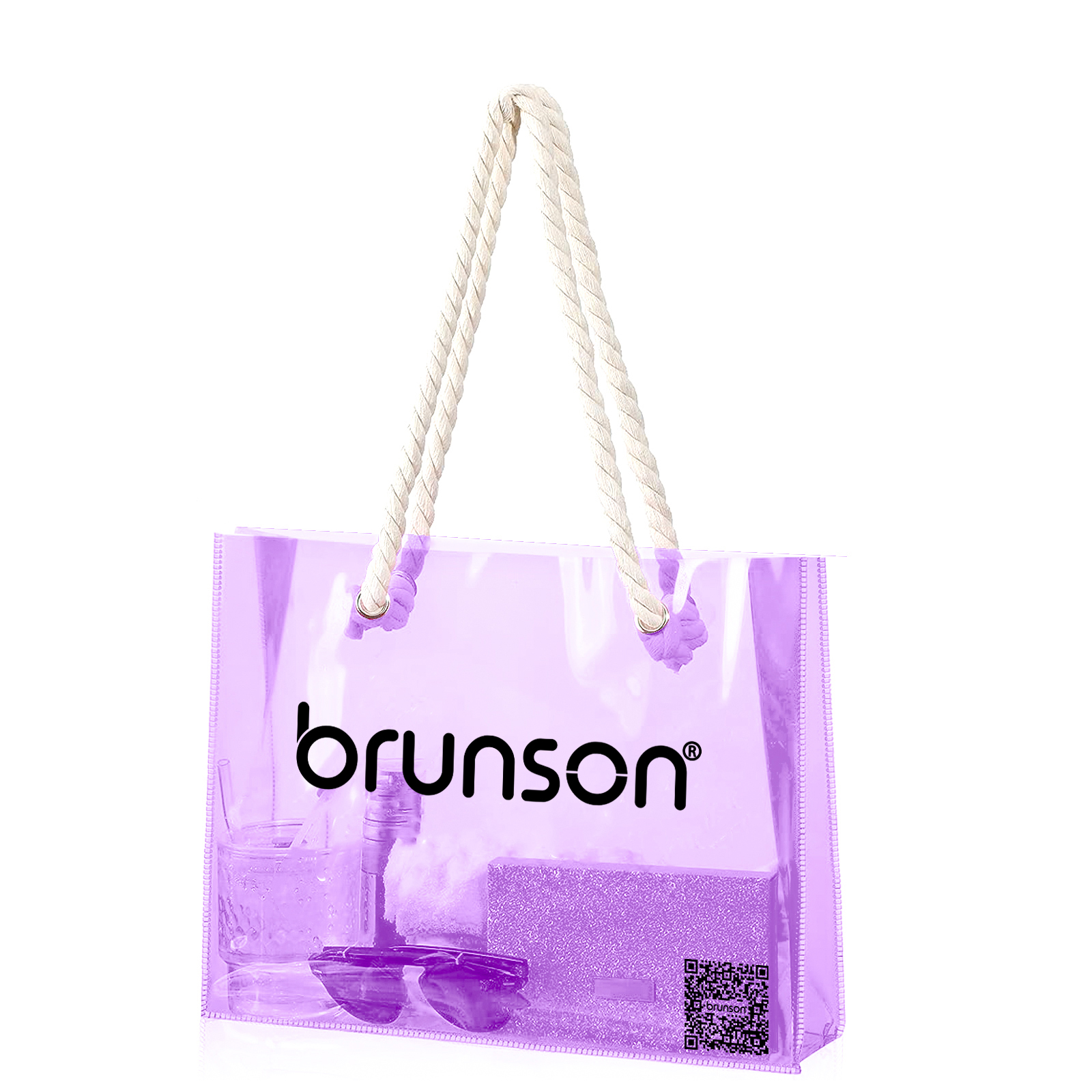 Brunson Transparent beach bags - Colorful Plastic Beach Bag - Travel Tote Bags for Women BBGPR