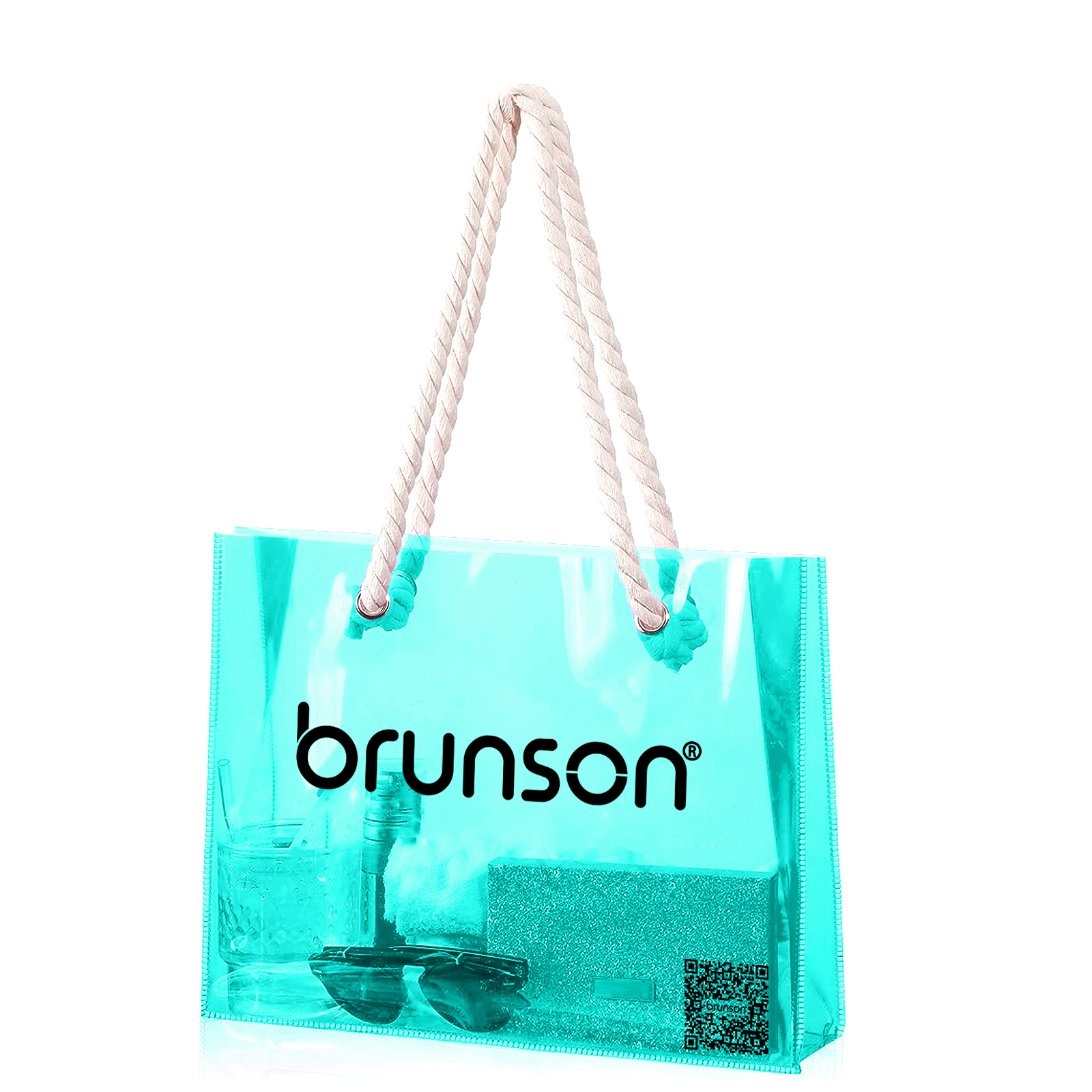 Brunson Transparent beach bags - Colorful Plastic Beach Bag - Travel Tote Bags for Women BBGT