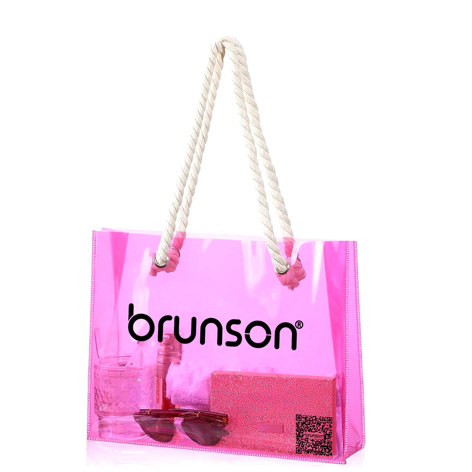 Brunson Transparent beach bags - Colorful Plastic Beach Bag - Travel Tote Bags for Women BBGHP