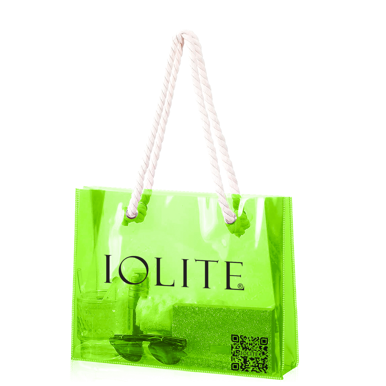 Brunson Transparent beach bags - Colorful Plastic Beach Bag - Travel Tote Bags for Women IBGG