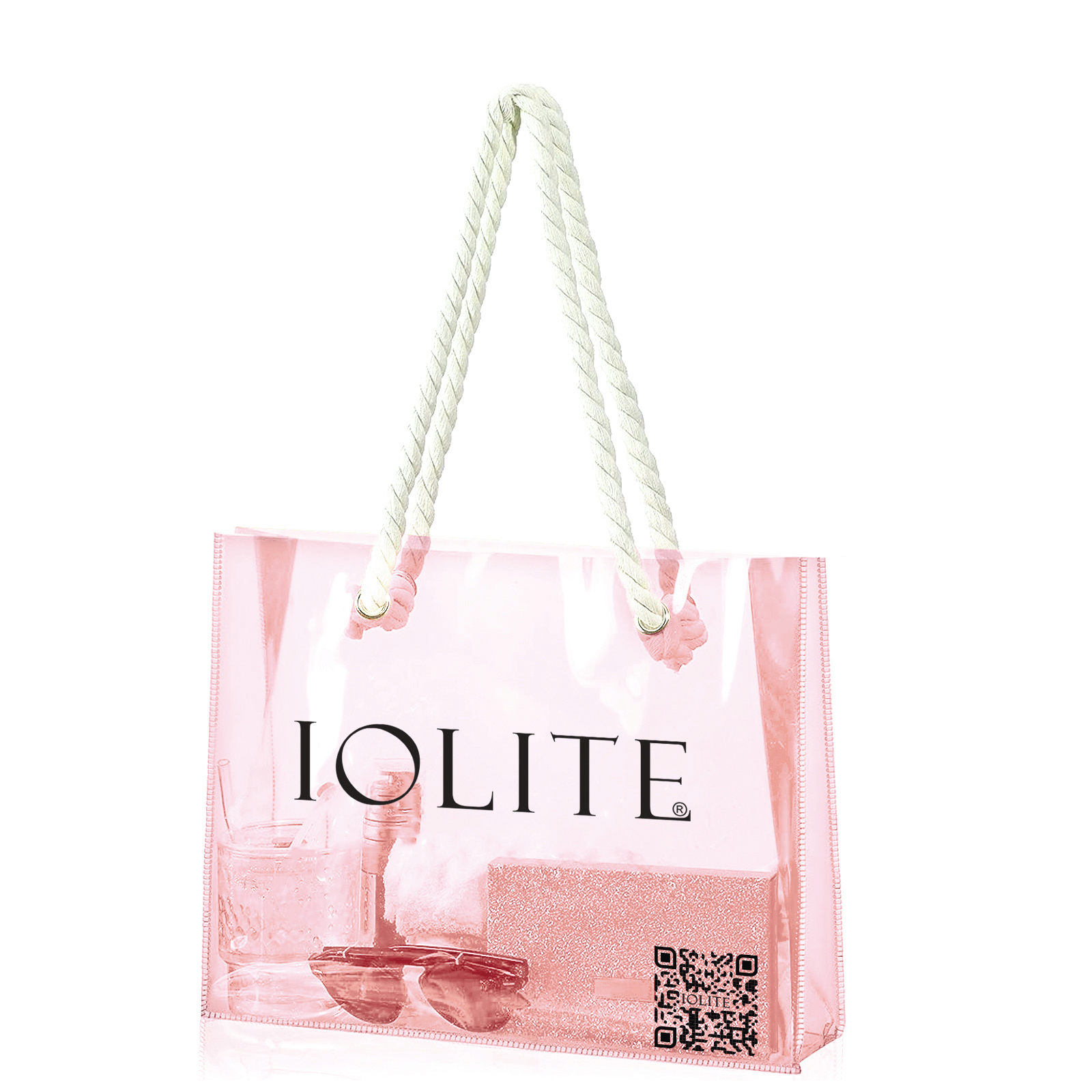 Brunson Transparent beach bags - Colorful Plastic Beach Bag - Travel Tote Bags for Women IBGO