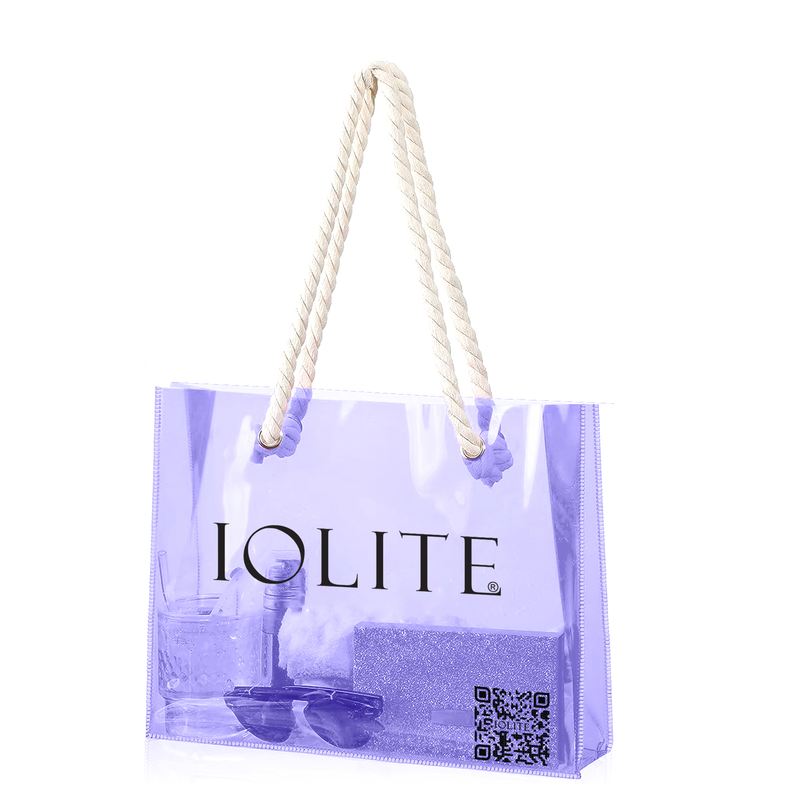 Brunson Transparent beach bags - Colorful Plastic Beach Bag - Travel Tote Bags for Women  IBGV