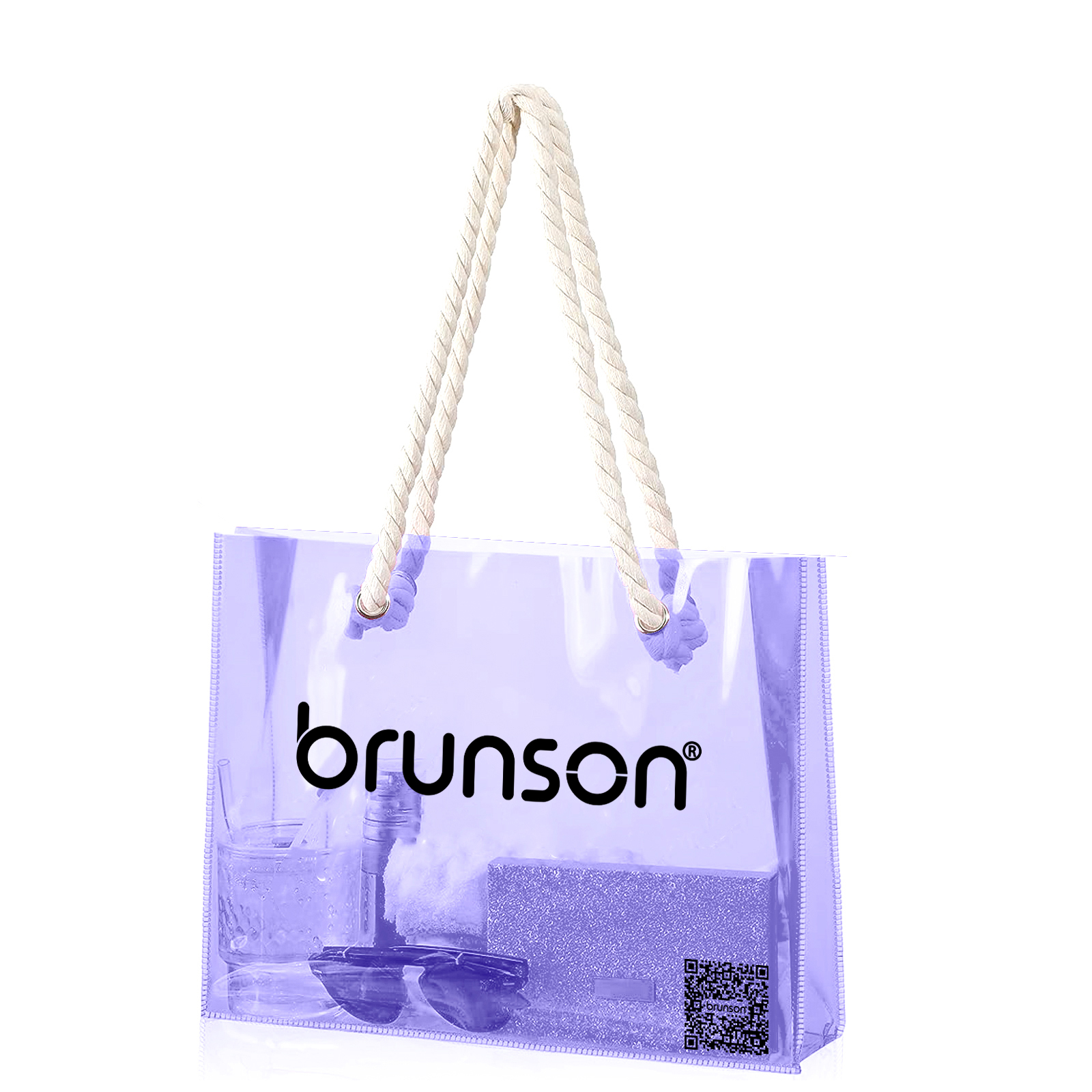 Brunson Transparent beach bags - Colorful Plastic Beach Bag - Travel Tote Bags for Women BBGV