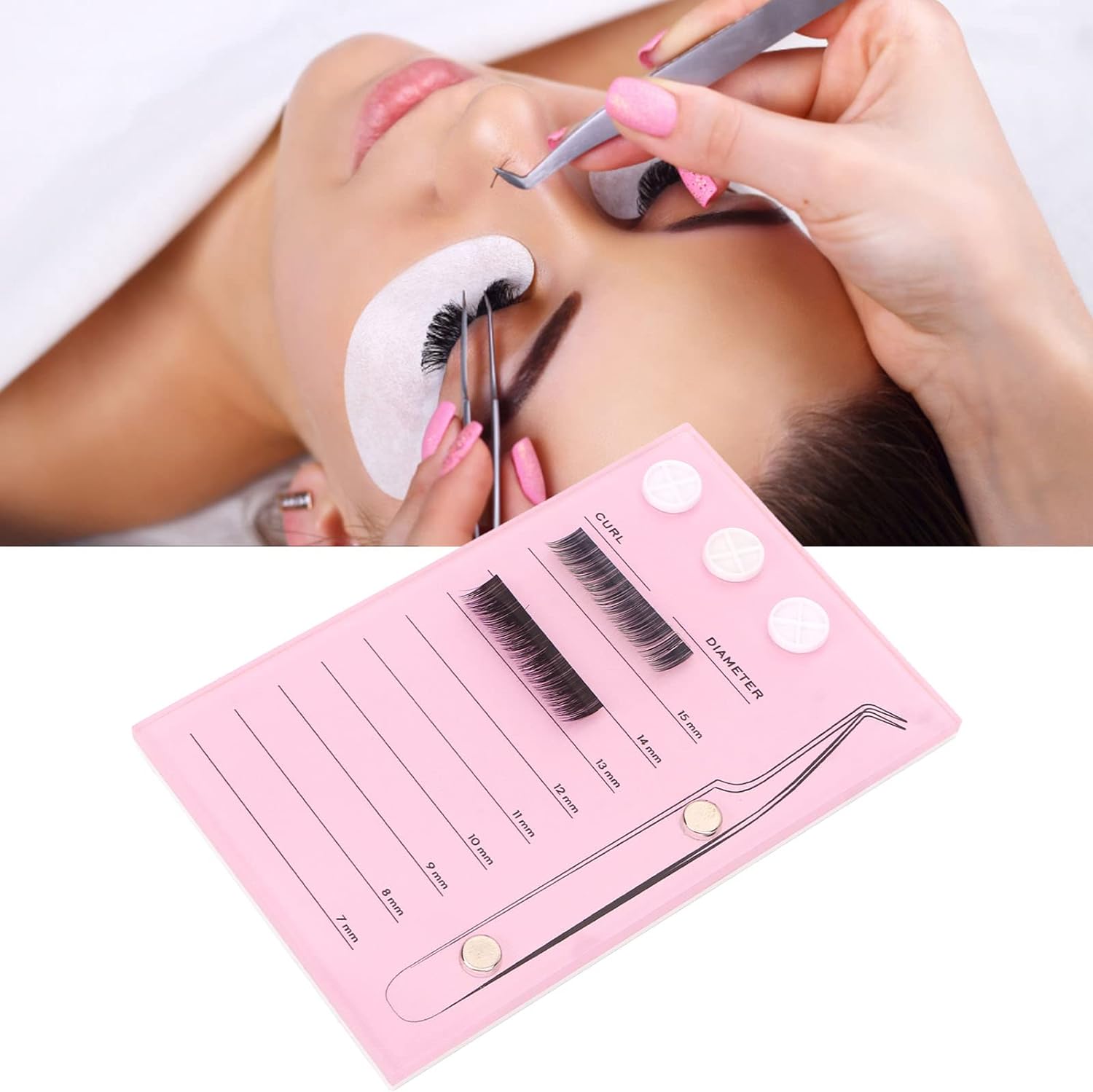 Eyelash Extensions Pallet Kit Tweezers Glue Holder Acrylic Lash Extension EEDB