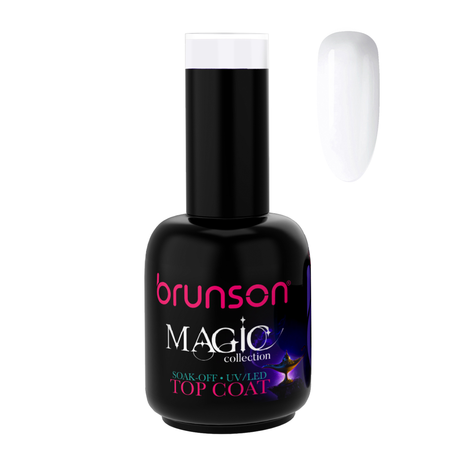 Brunson Magic Gel Top Coat P0139A -  UV/LED Soak-Off Glitter Top Coat Gel
