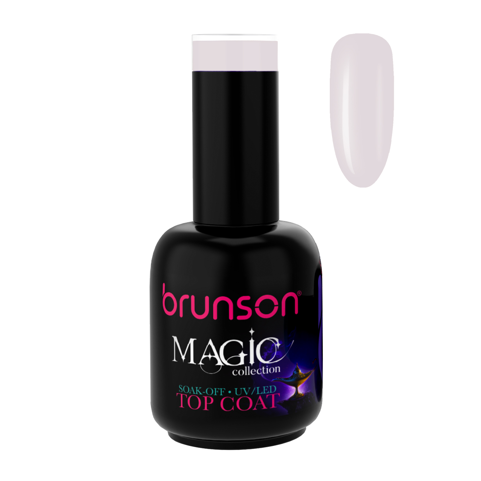 Brunson Magic Gel Top Coat P0140A -  UV/LED Soak-Off Glitter Top Coat Gel