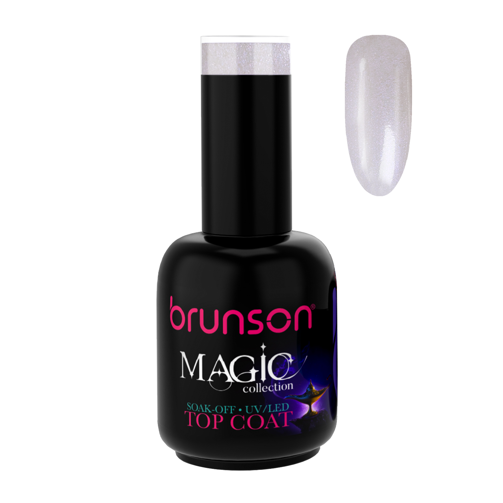 Brunson Magic Gel Top Coat P0147B -  UV/LED Soak-Off Glitter Top Coat Gel