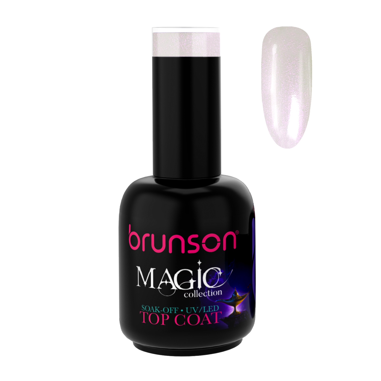 Brunson Magic Gel Top Coat P0148B -  UV/LED Soak-Off Glitter Top Coat Gel