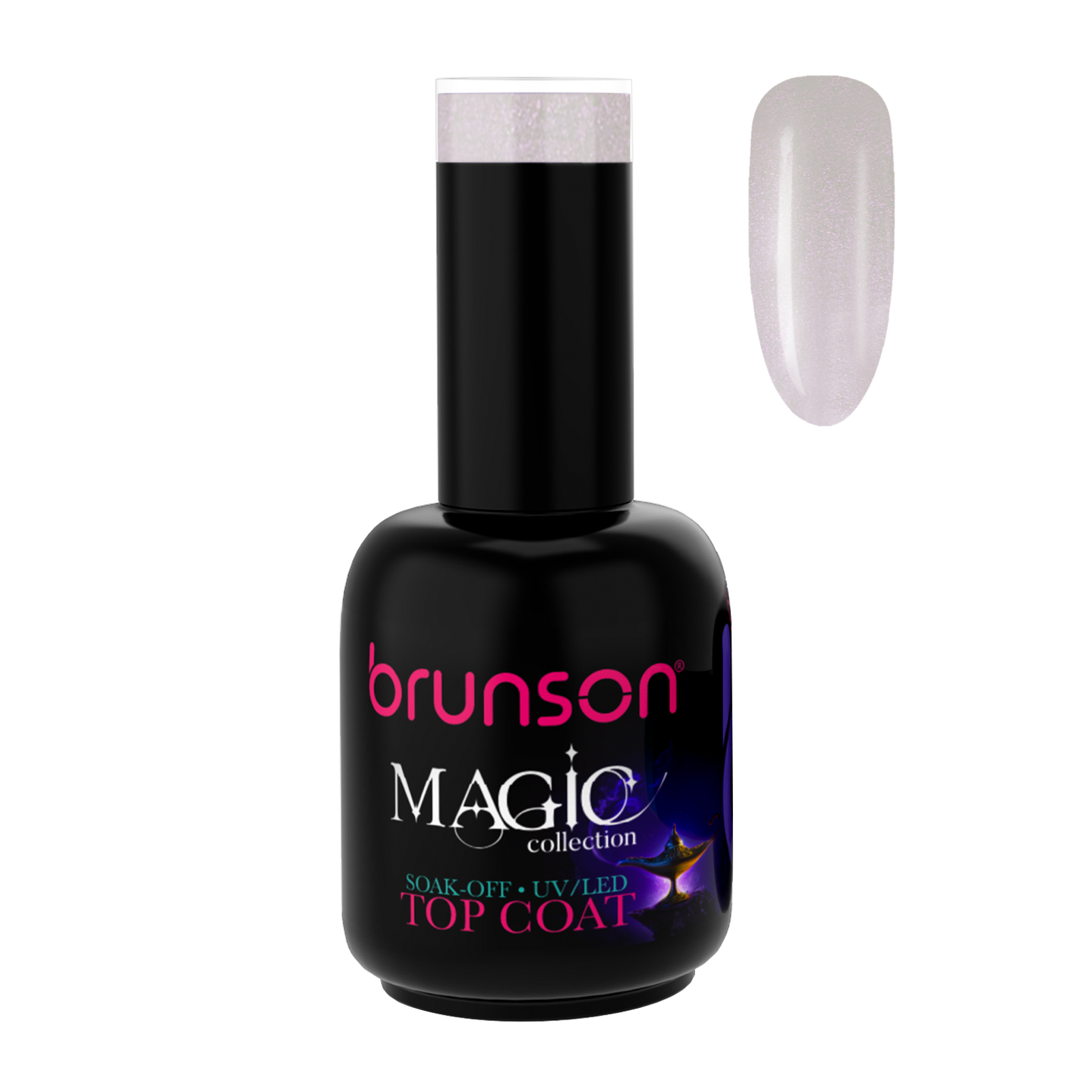 Brunson Magic Gel Top Coat P0149B -  UV/LED Soak-Off Glitter Top Coat Gel