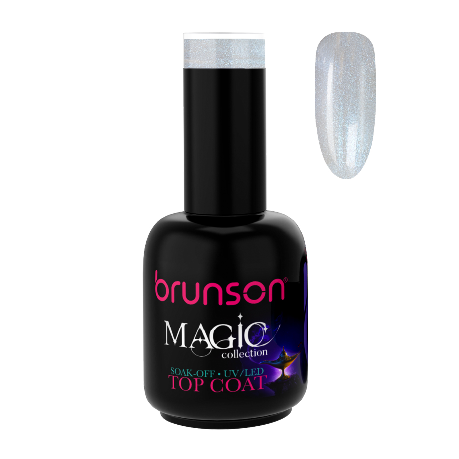 Brunson Magic Gel Top Coat P0151B -  UV/LED Soak-Off Glitter Top Coat Gel