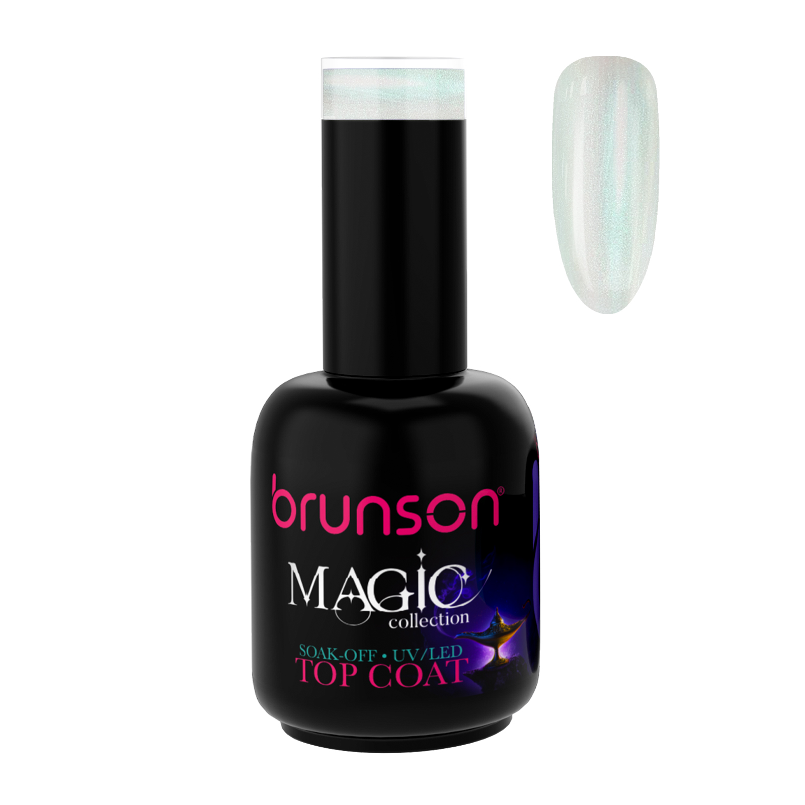 Brunson Magic Gel Top Coat P0153B -  UV/LED Soak-Off Glitter Top Coat Gel