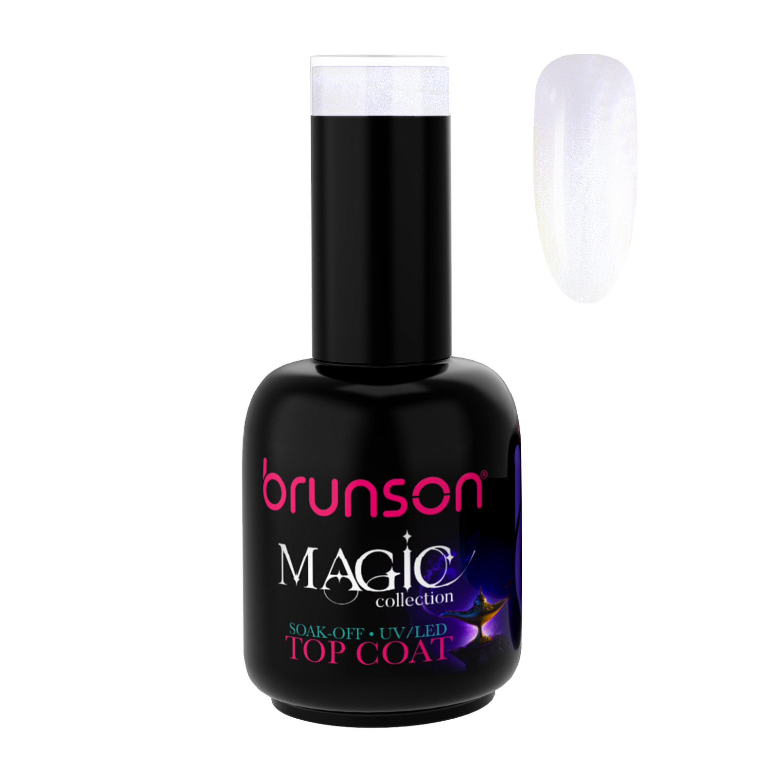 Brunson Magic Gel Top Coat P0154B -  UV/LED Soak-Off Glitter Top Coat Gel