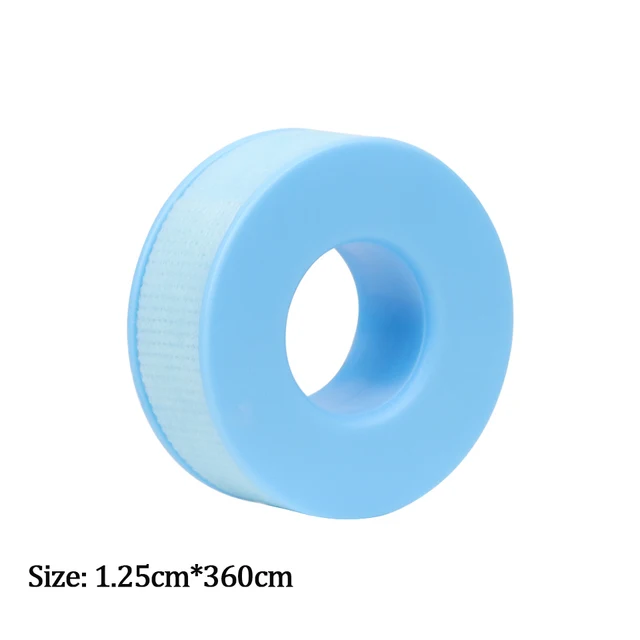 Eyelash Extension Tape Sticker Isolation With Holes Breathable Sensitive Resistant Non-woven Gel Tape Patches Eye Pads 1.2cm*3.6m ILCT01 - Sky Blue