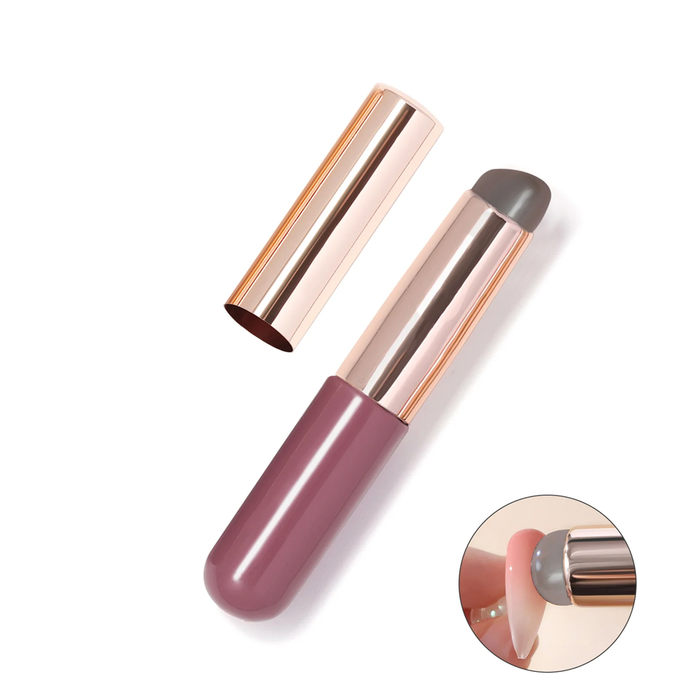 Multi-functional silicone brush Perfect for Ombre Blush Nails - Chrome Nail Art SCB(BROWN)