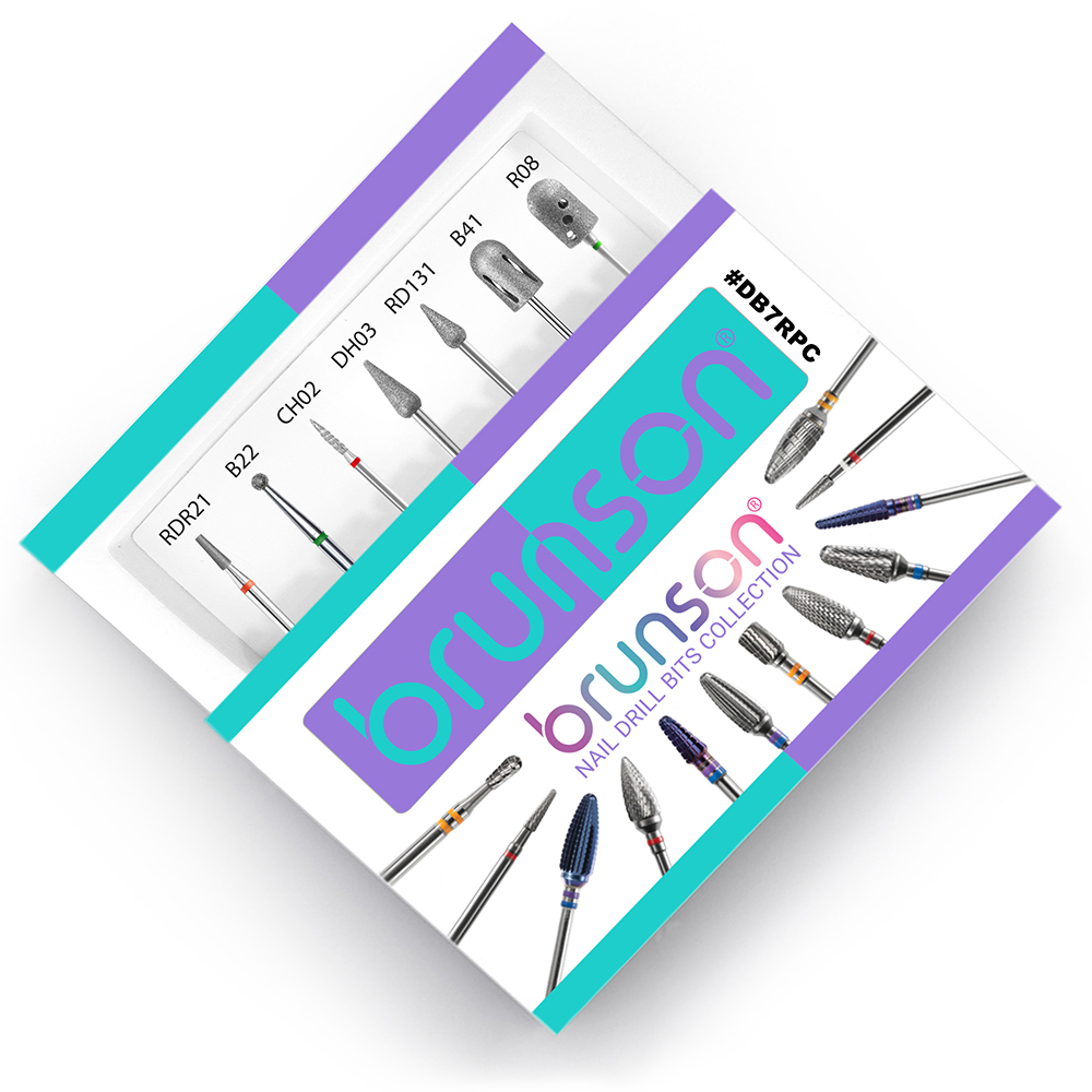 Brunson 7pcs Pedicure Nail Drill Bits Collection DB7RPC