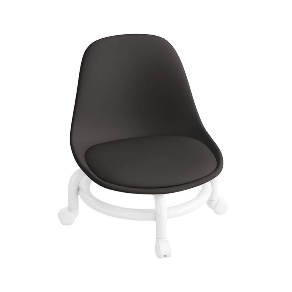 Salon Chair - Low Rolling Stool Low Roller Seat Small Swivel Stool Low to Ground with Mute Wheels BPC(Black)