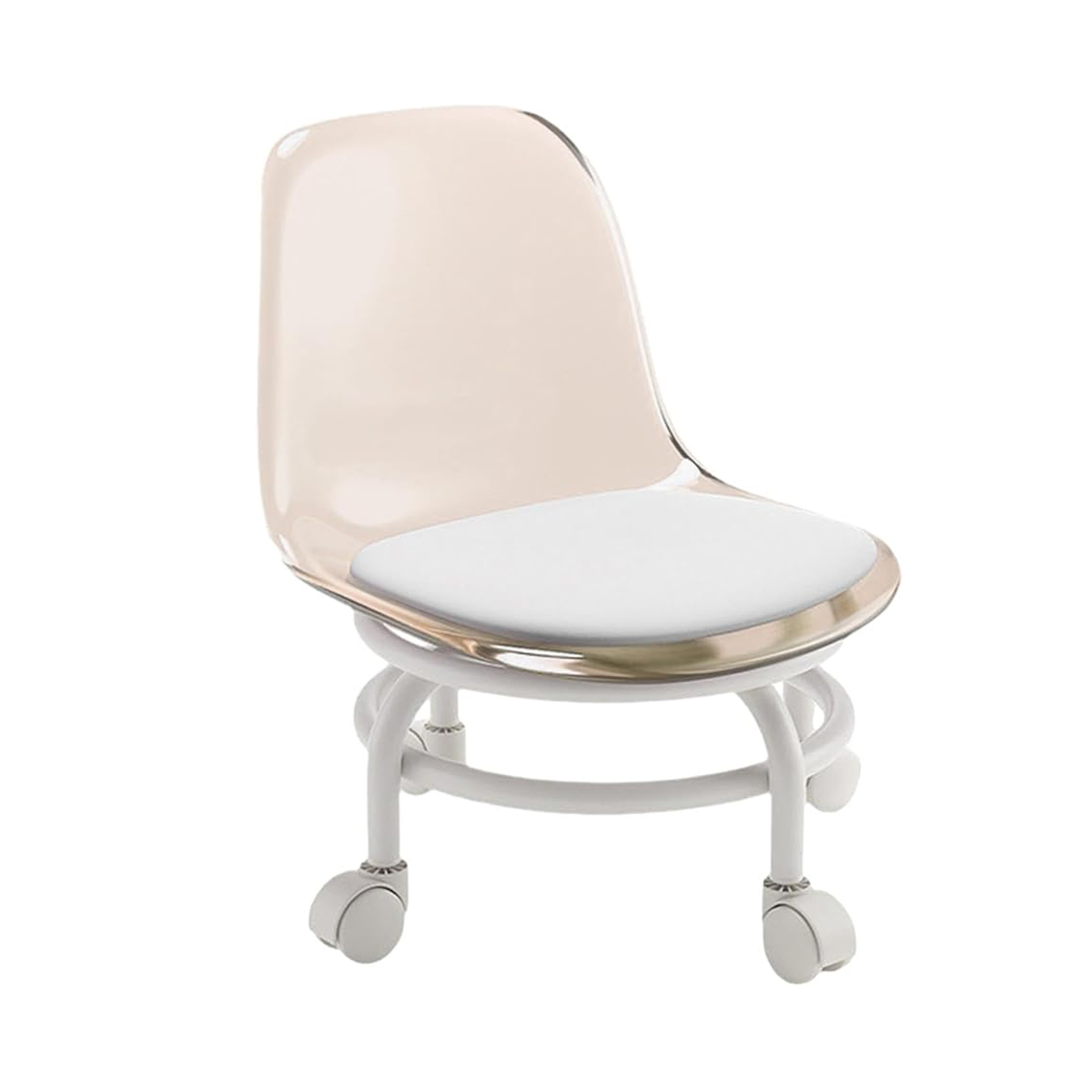 Multi-Purpose Adjustable Rolling Salon Chair with Backrest - Drafting Spa Bar Medical Salon Tattoo Stool Chair with Wheels 360 Swivel - Heavy Duty - Weight Capacity - Low rolling chair Pedicure Chair BPC-Brown