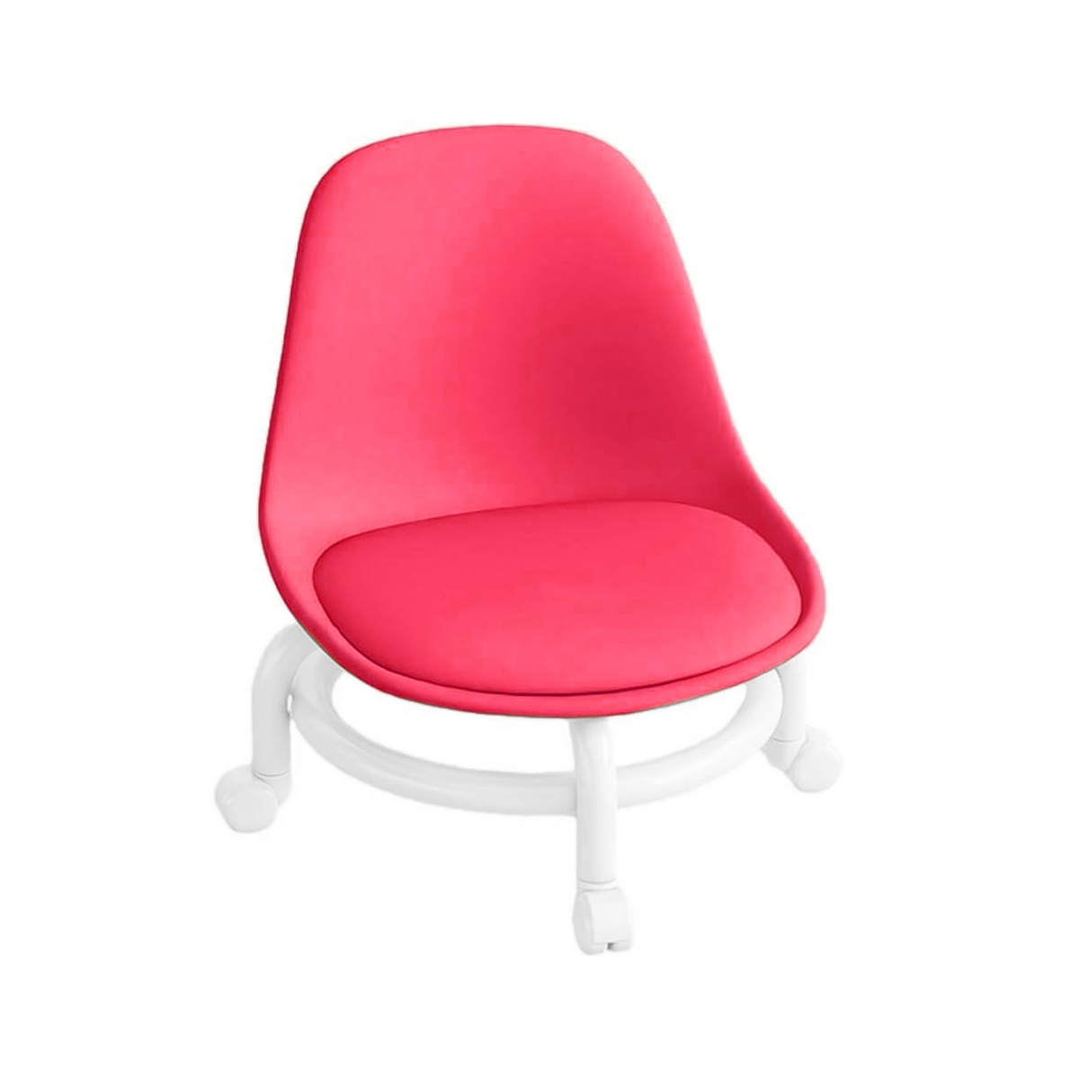 Salon Chair - Low Rolling Stool Low Roller Seat Small Swivel Stool Low to Ground with Mute Wheels BPC(Pink)