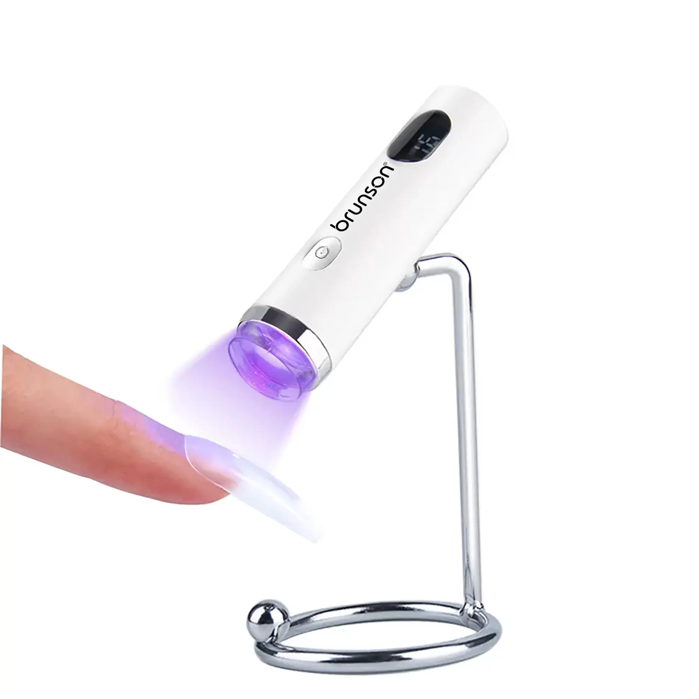 Brunson M3 UV Lamp for Nails | Portable Mini Gel Nail Lamp with Nail Stamper & Silicone Head – Fast Curing for Gel Polish, UV & LED Gel